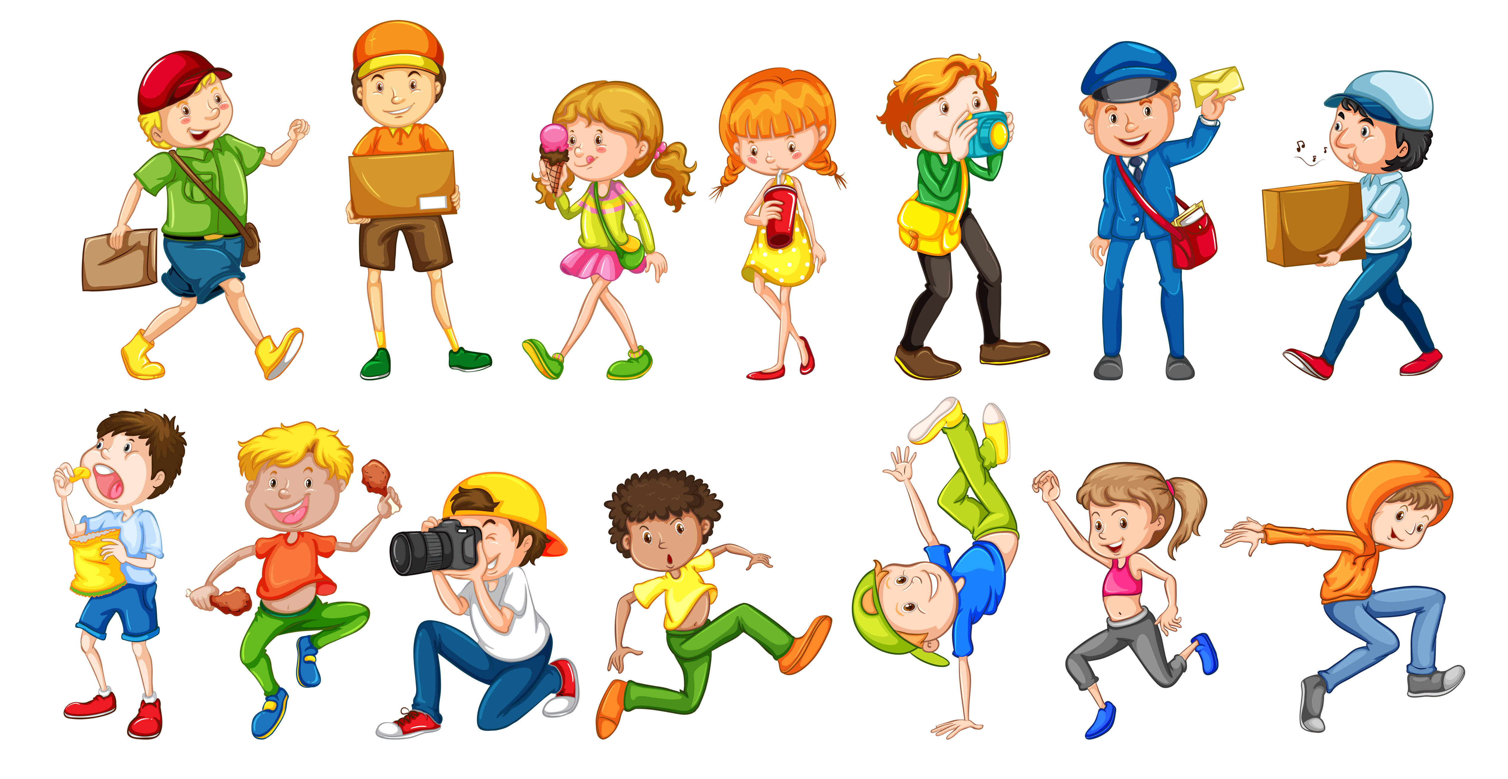 Set of people character Free Vector