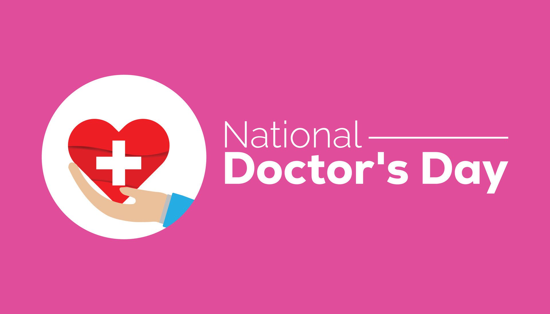 National Doctors’ Day observed every year in July. Template for background, banner, card, poster with text inscription. Free Vector