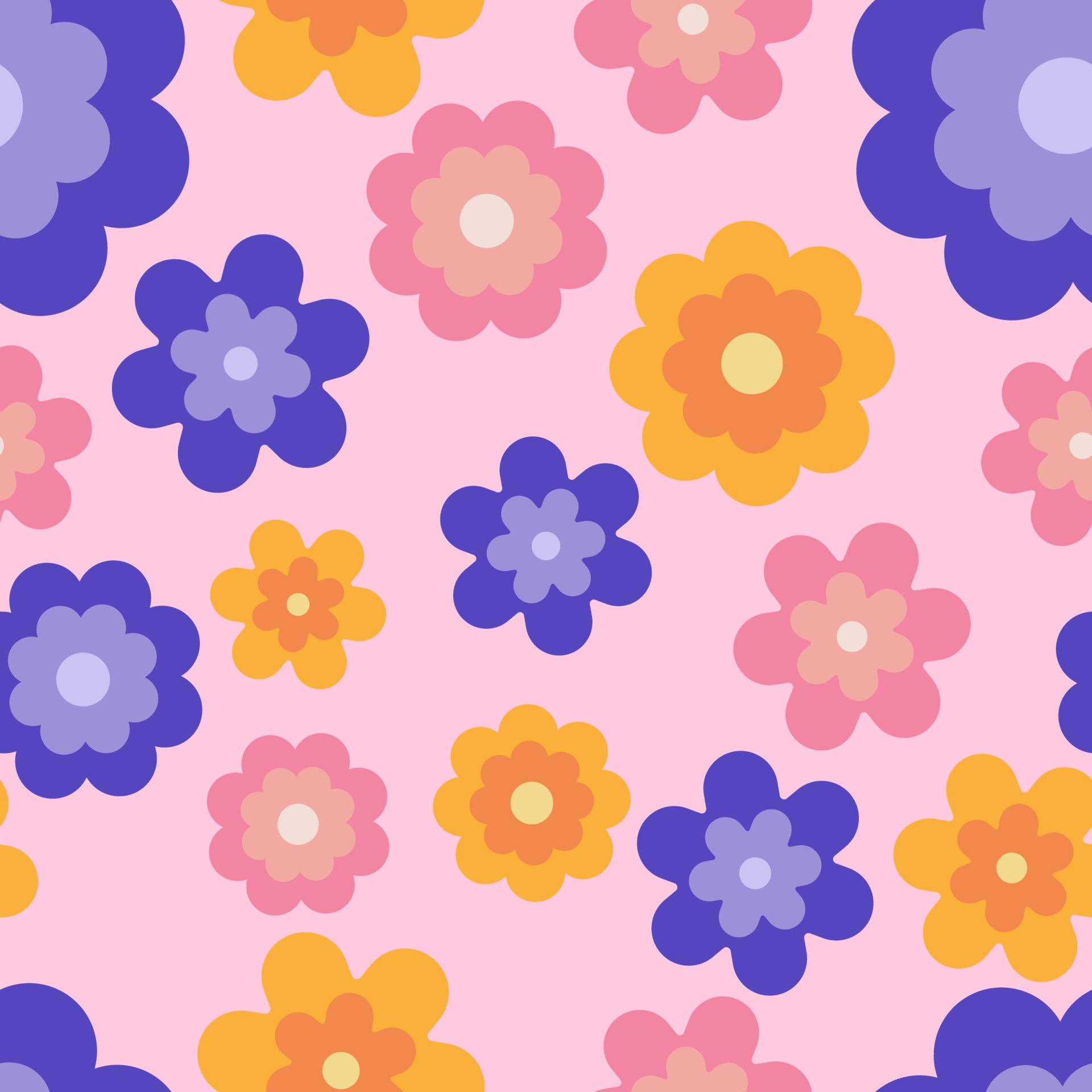 Illustration of flowers seamless pattern. Stock Free