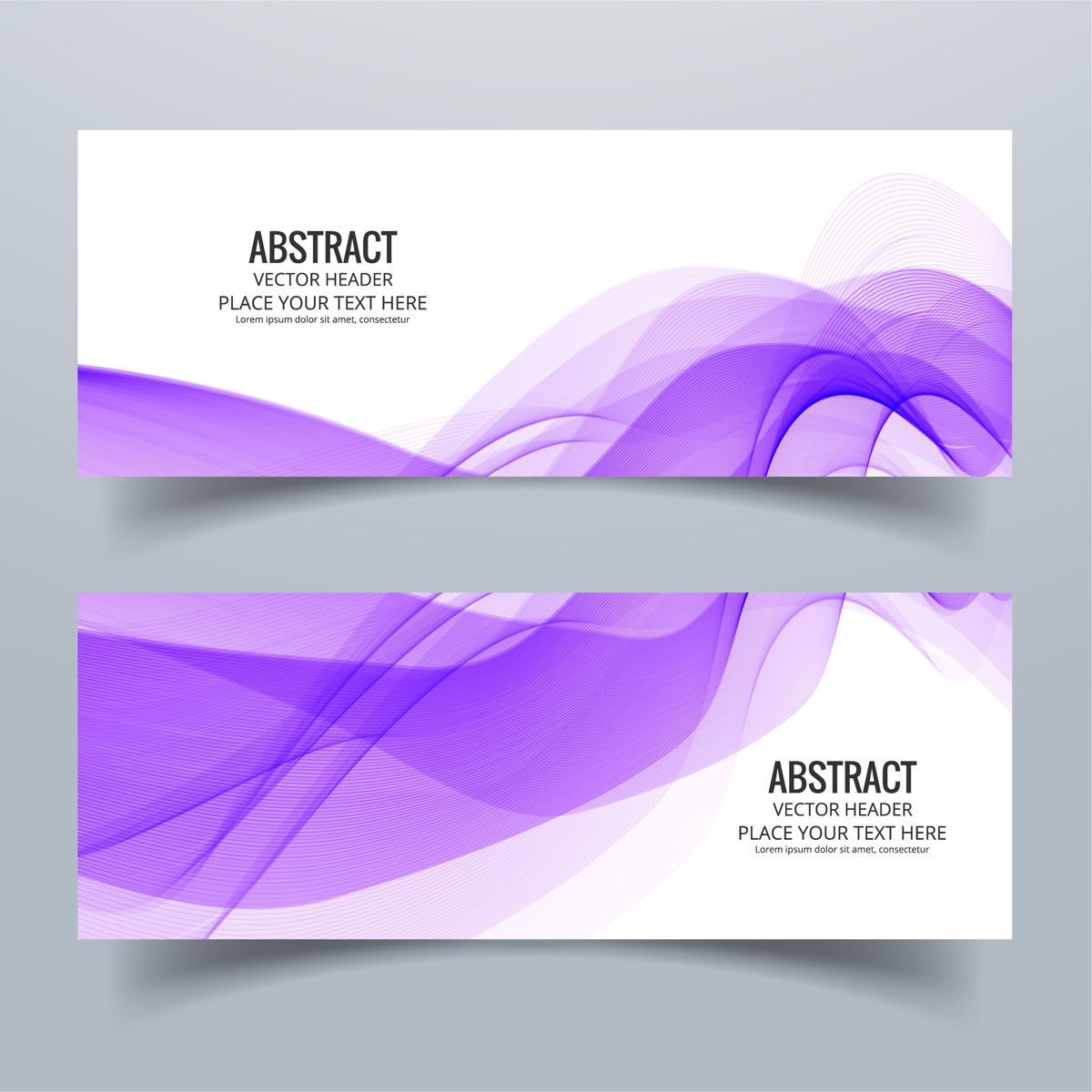 Modern colorful banner set with header wave Free Vector