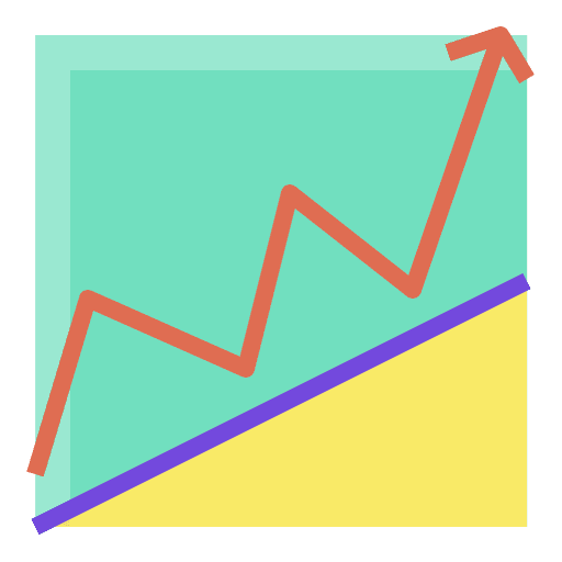 Uptrend, graph, trader icon