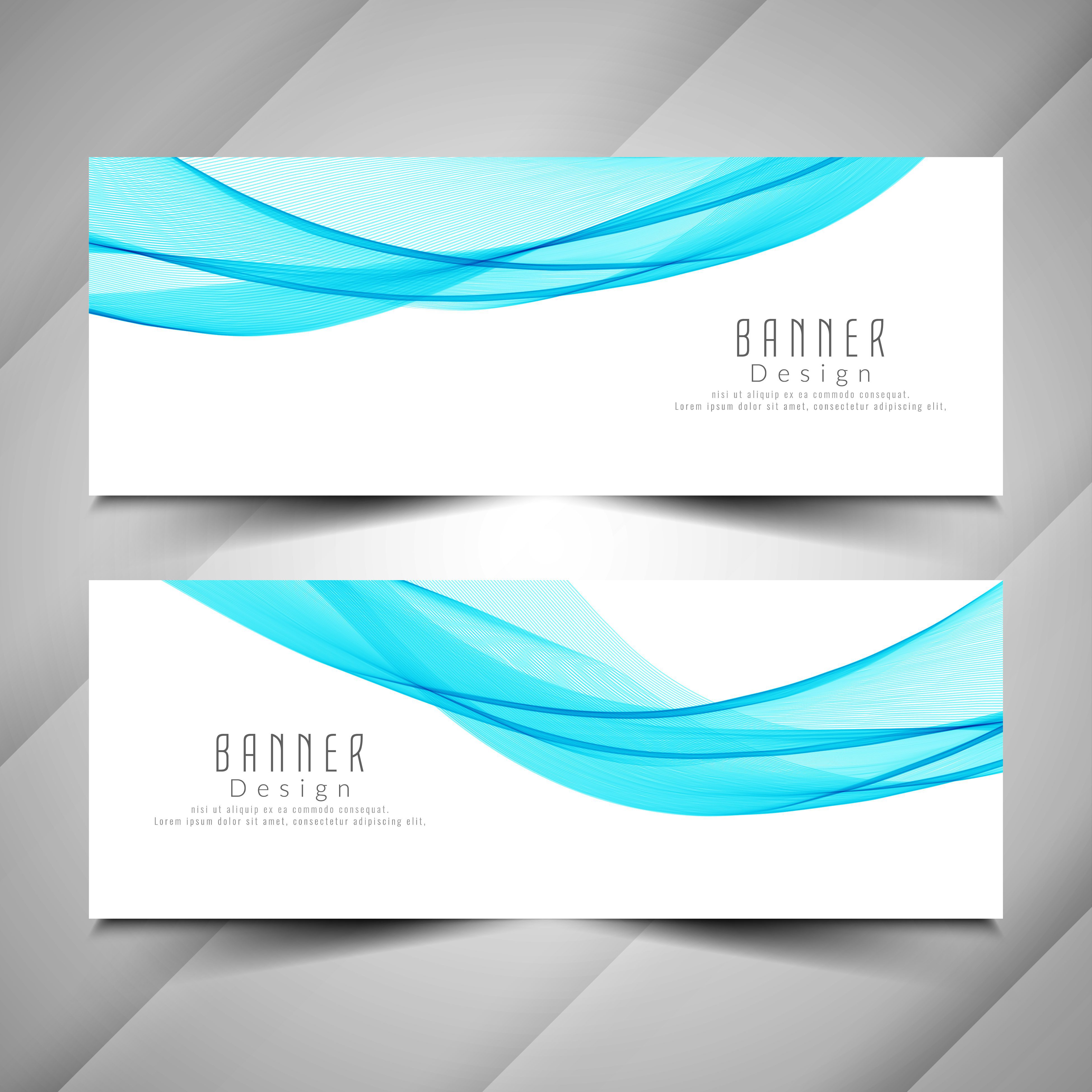 Abstract elegant wavy banners set Free Vector