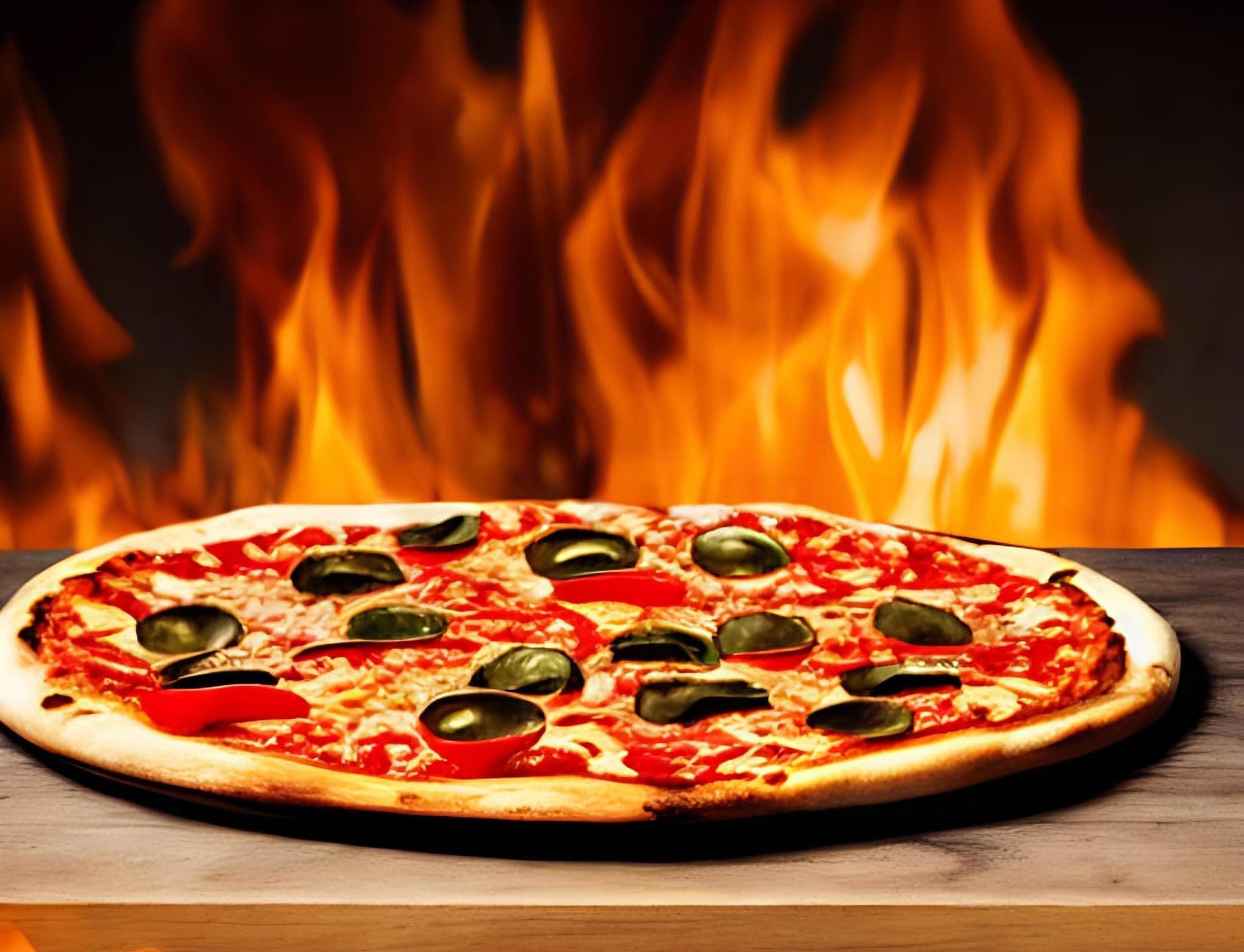 Pizza. Traditional Italian cuisine fast food. Stock Free