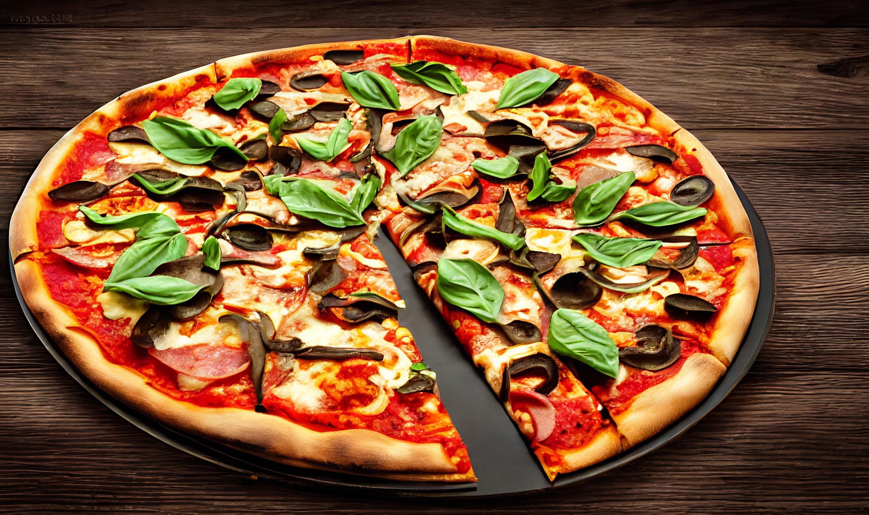 Pizza. Traditional Italian cuisine fast food. Stock Free