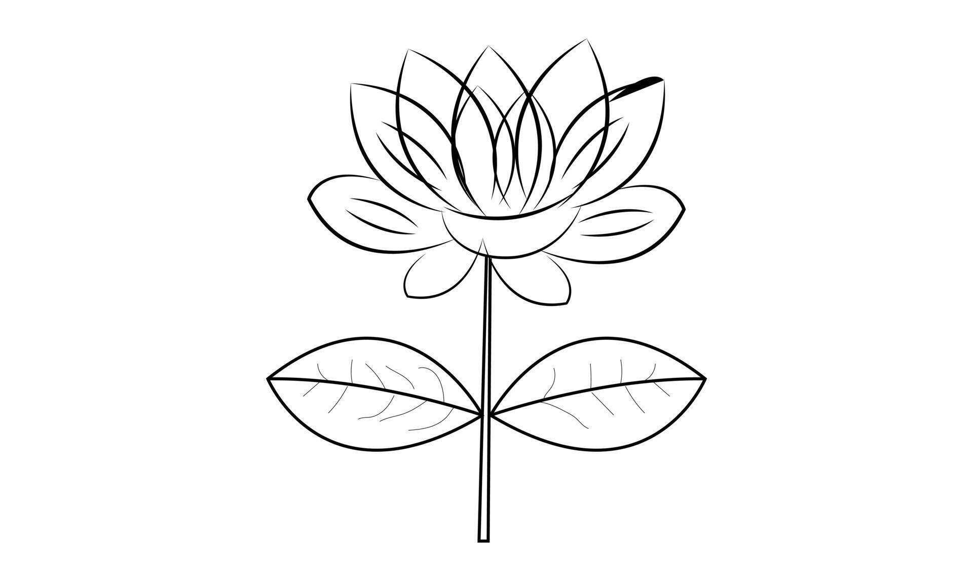 Flower coloring page for kids Stock Free