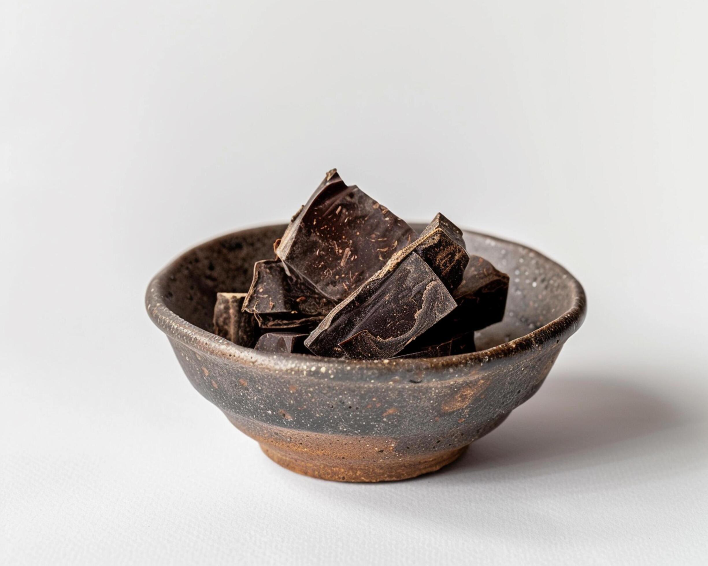 a bowl of dark chocolate Stock Free