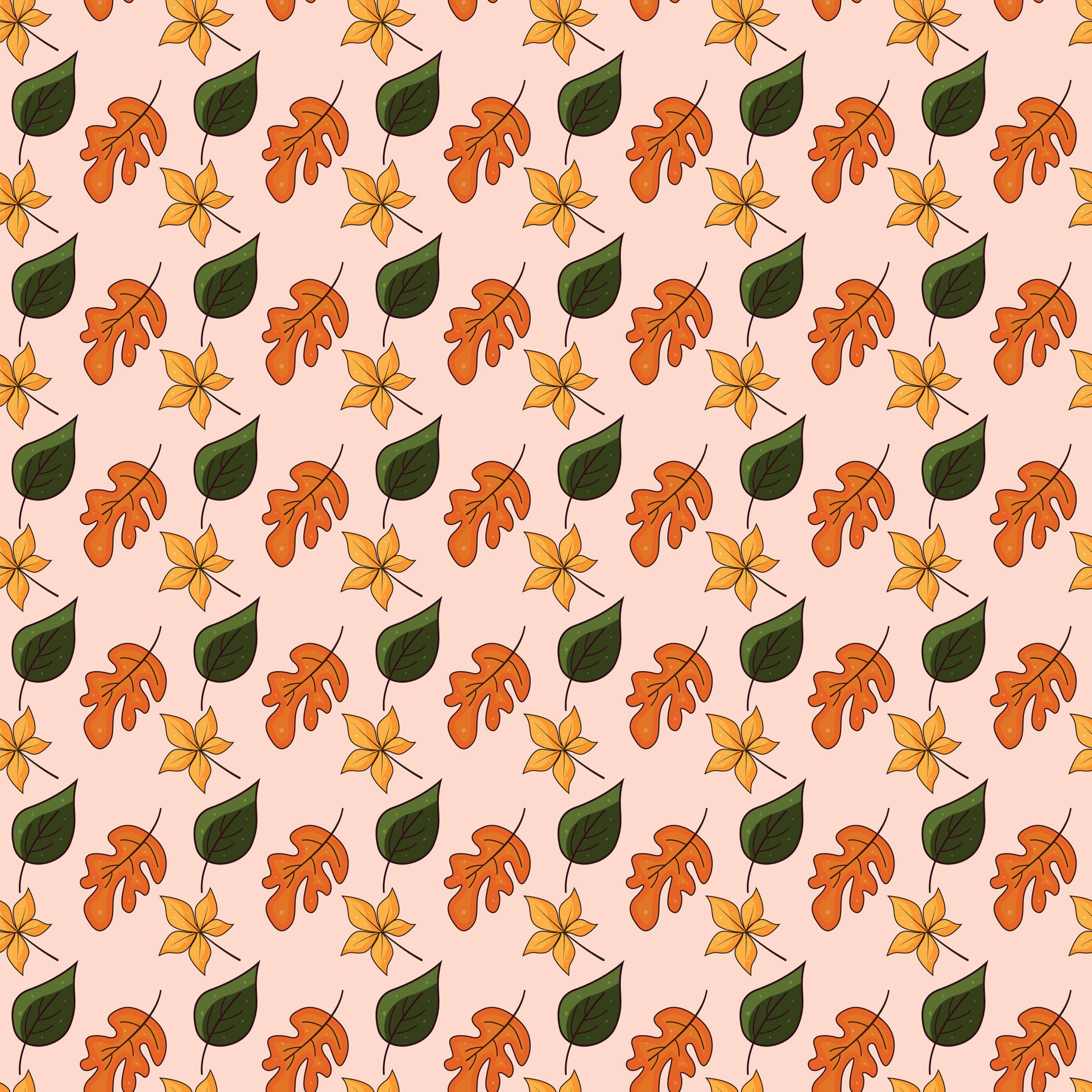 Drop Leaves Seamless Pattern Design Free Vector