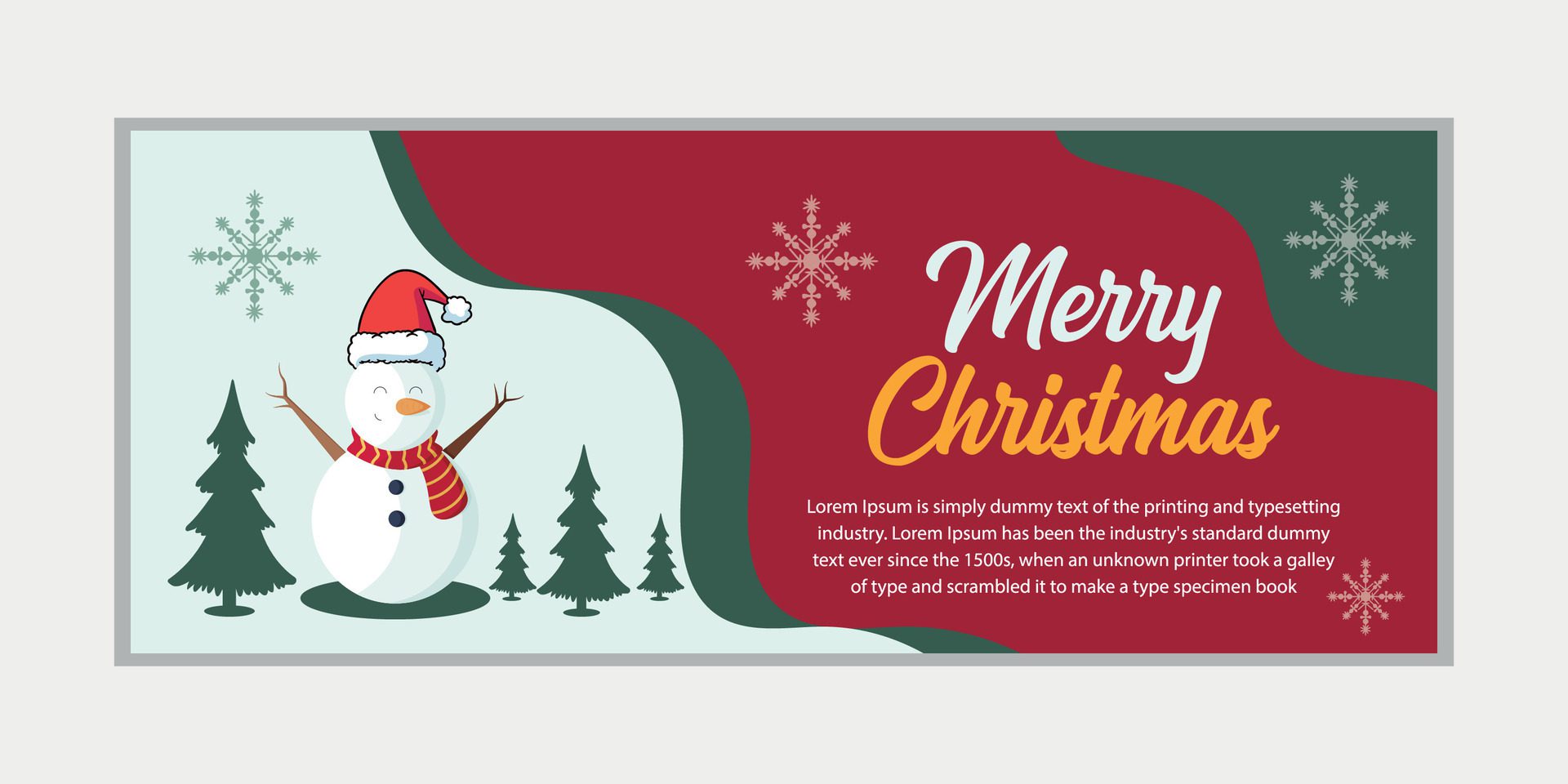 
									merry christmas banner set and happy new year banner, social media cover and web banner,Merry Christmas design for greeting card, Free Vector