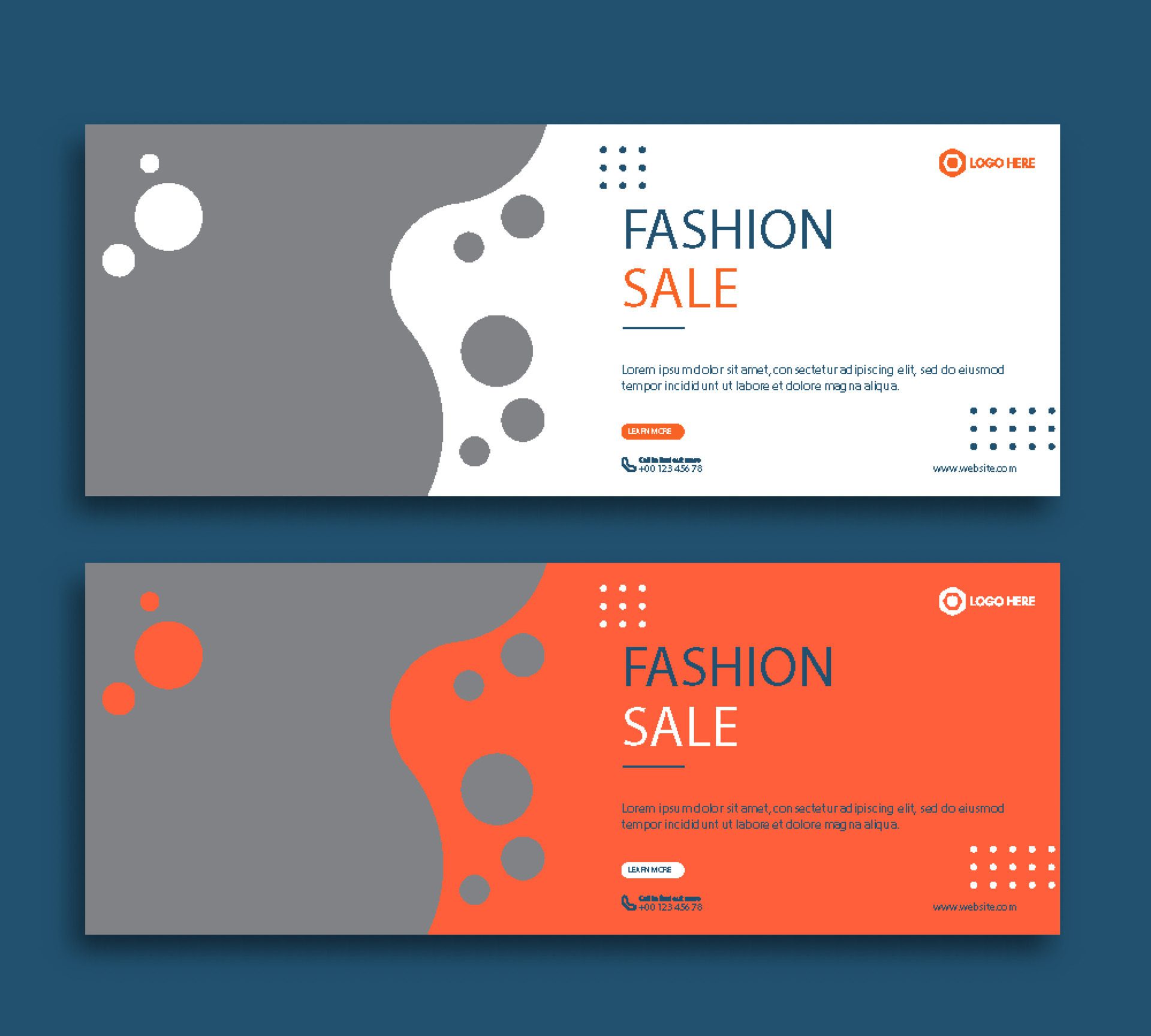 Fashion sale web cover and banner template Free Vector