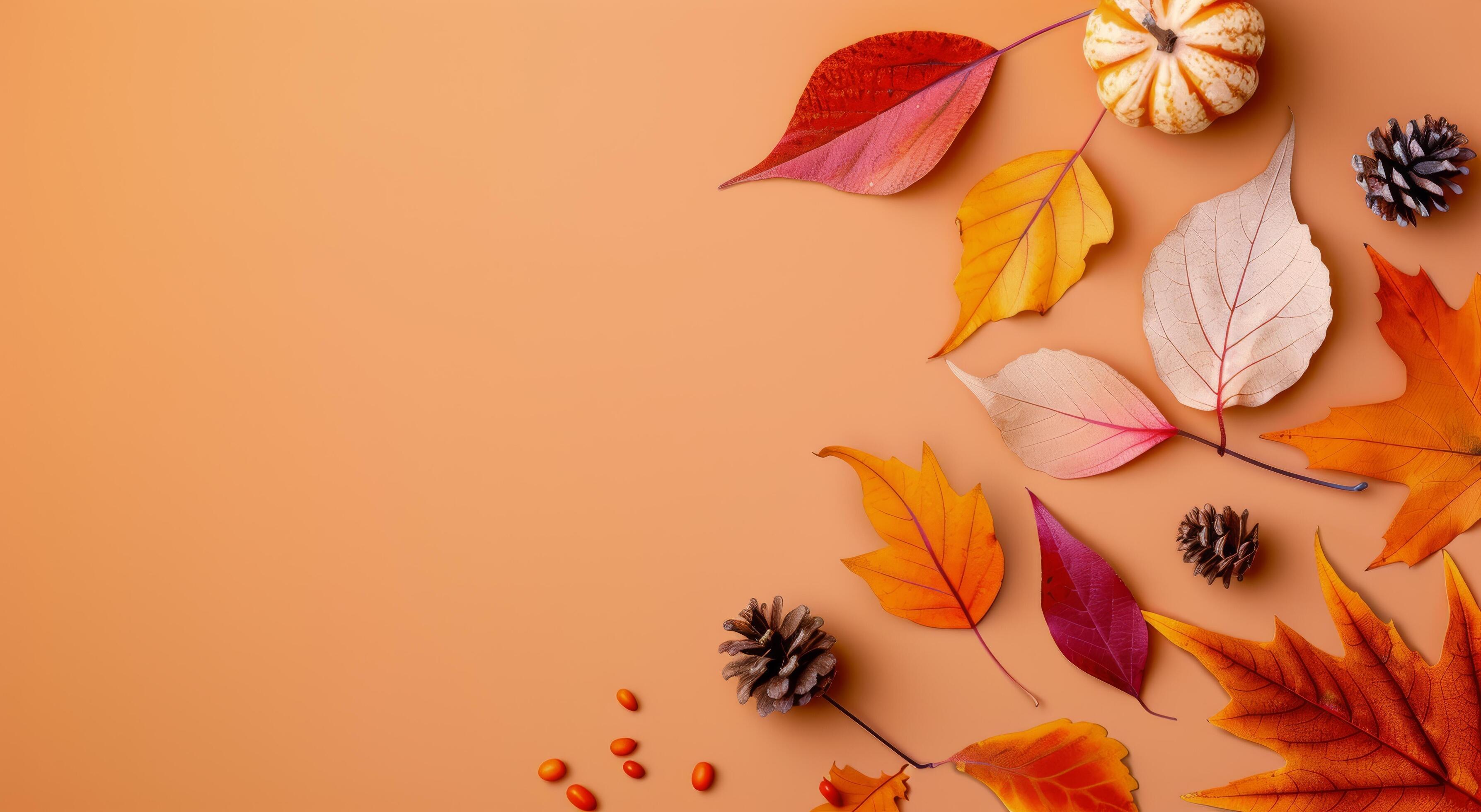 Autumn Leaves on White Background Stock Free