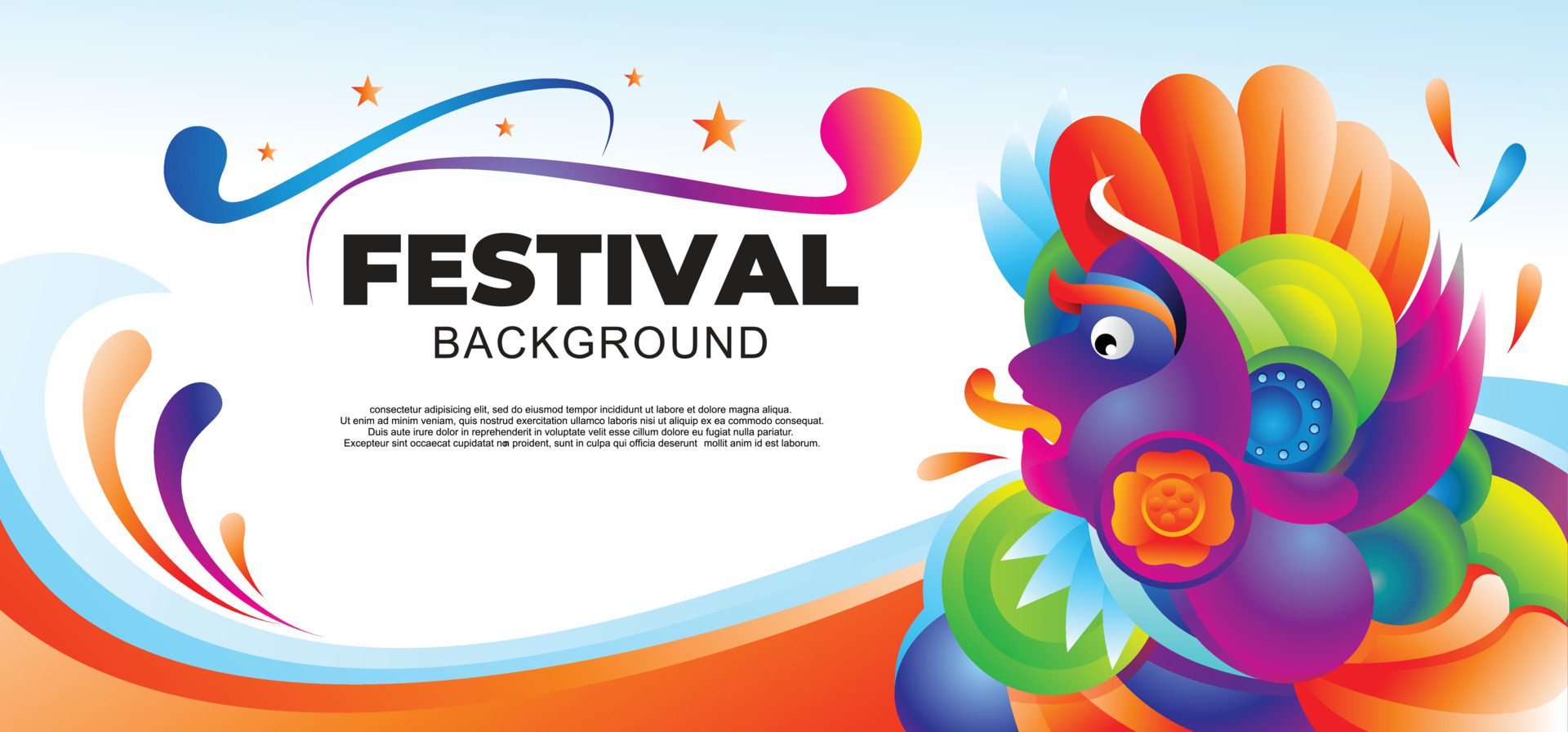 Abstract vector design for banner festival and poster design template Free Vector and Free SVG