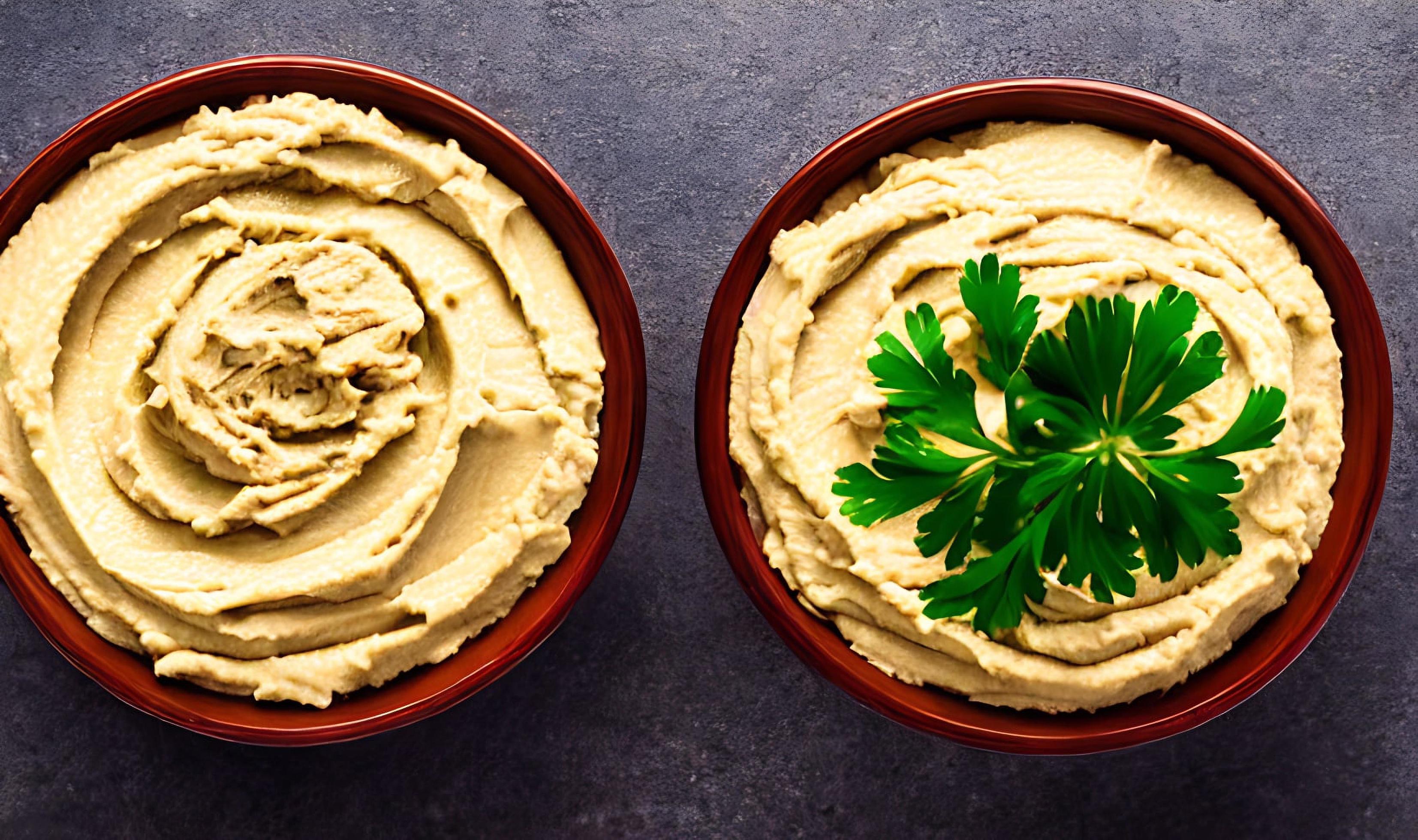 Healthy food. Traditional freshly made organic hummus. Stock Free