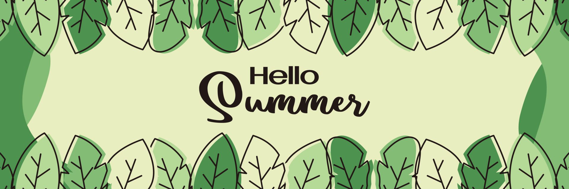 summer background, trendy design with leaf ornament. Template for banner, web, greeting card, presentation. Free Vector