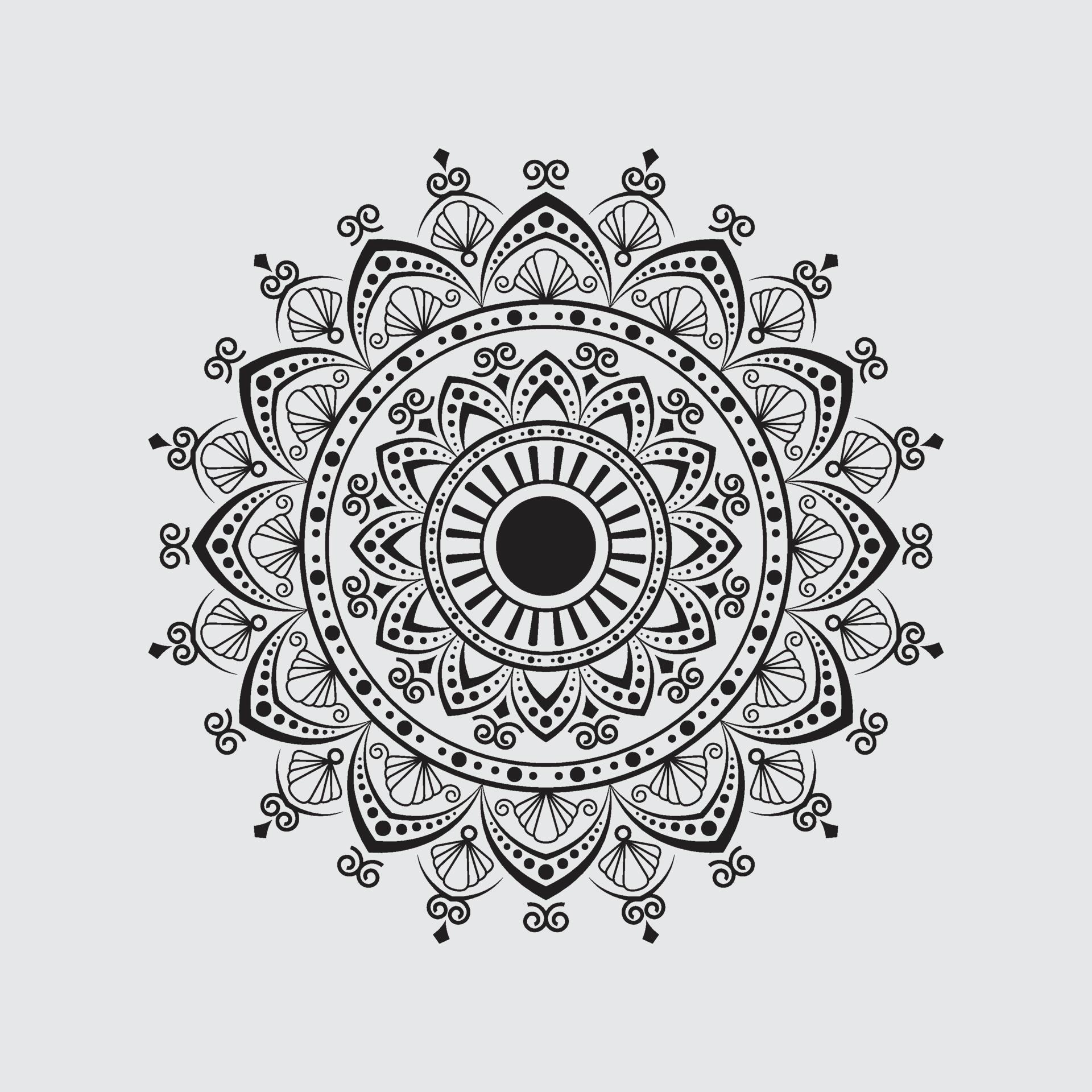 Luxury Decorative Geometric Mandala Vector Free for Mehndi, Ornament, Tattoo, Art, Islamic, Flower, Floral, Drawing Stock Free