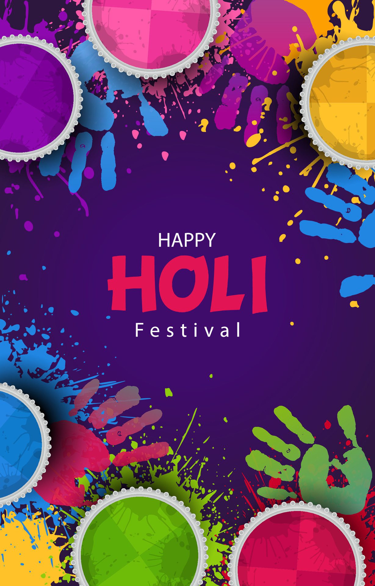 happy holi festival for banner, background with colorful illustration Free Vector