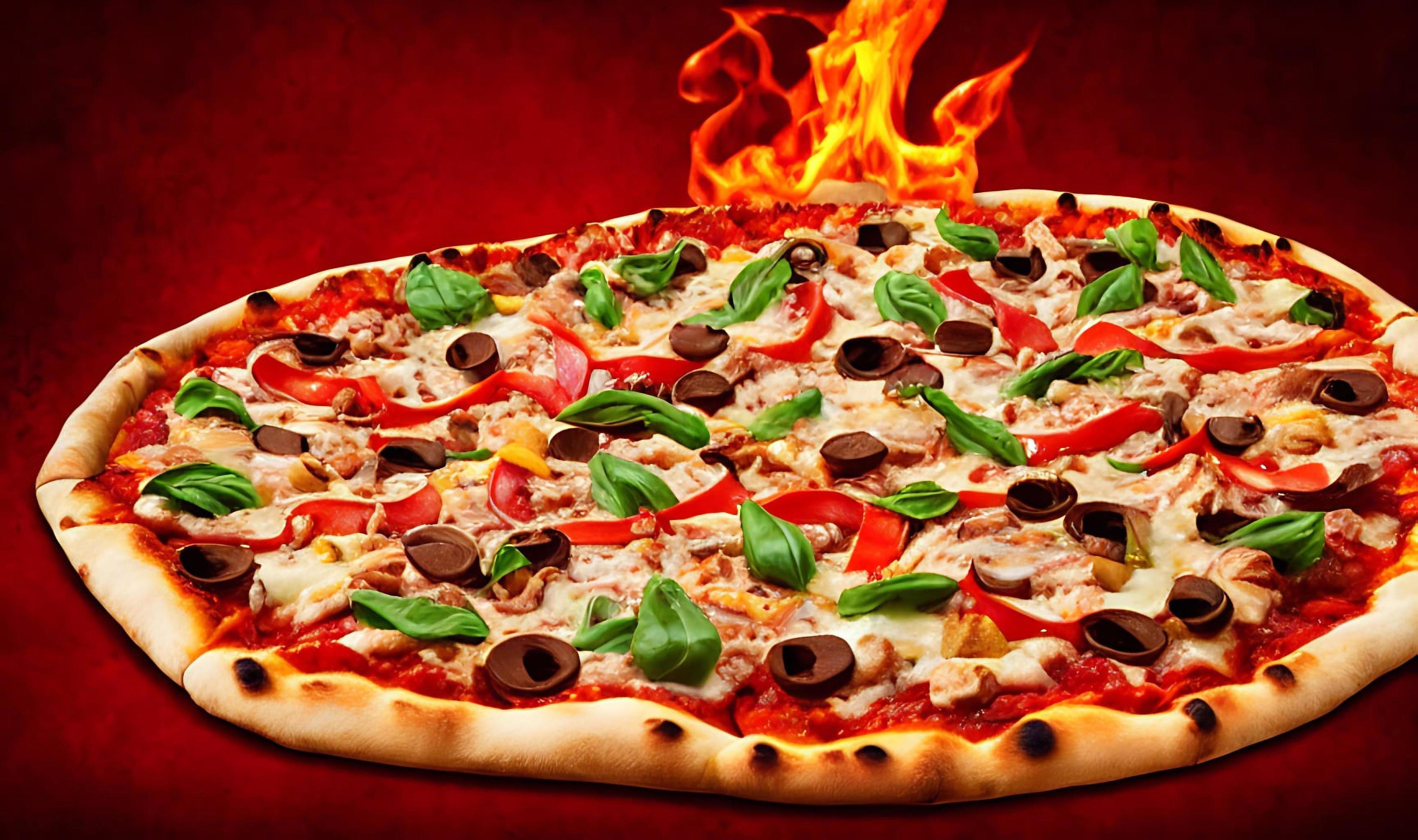 Pizza. Traditional Italian cuisine fast food. Stock Free