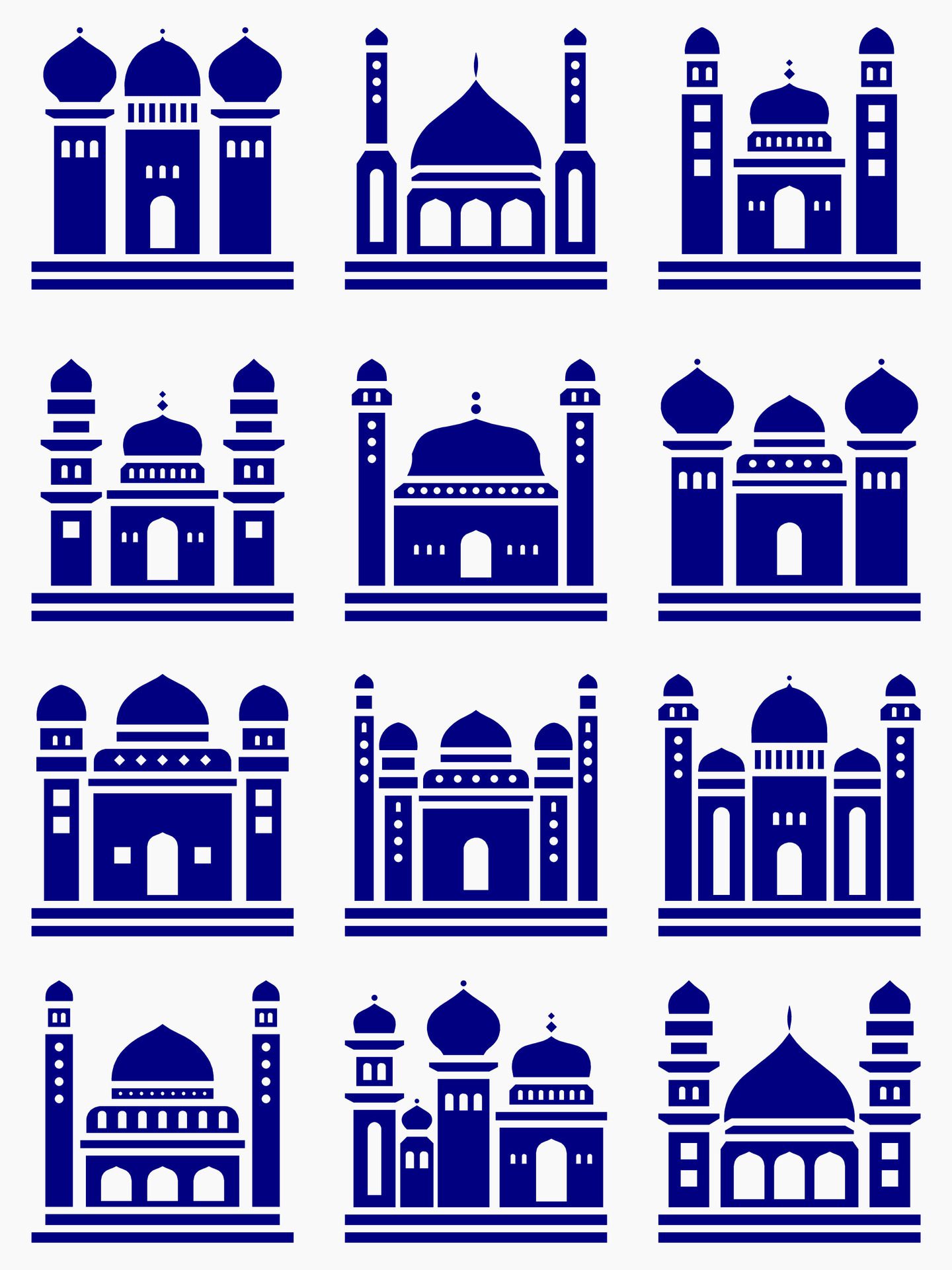 Mosque muslim pattern for decoration, background, panel, and cnc cutting Free Vector