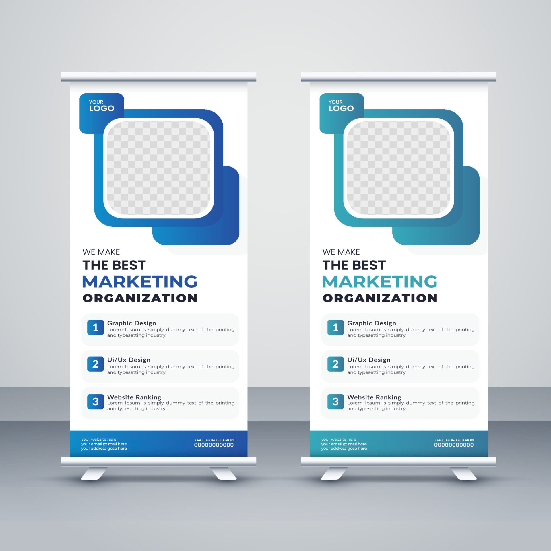 Modern Corporate Business Roll Up Banner Template Free Vector