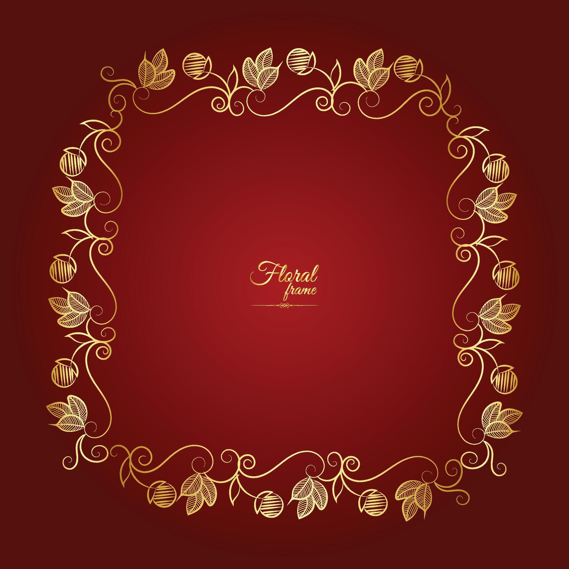 Stock Free Flower Decorative Gold Frames And luxury Floral frame Stock Free