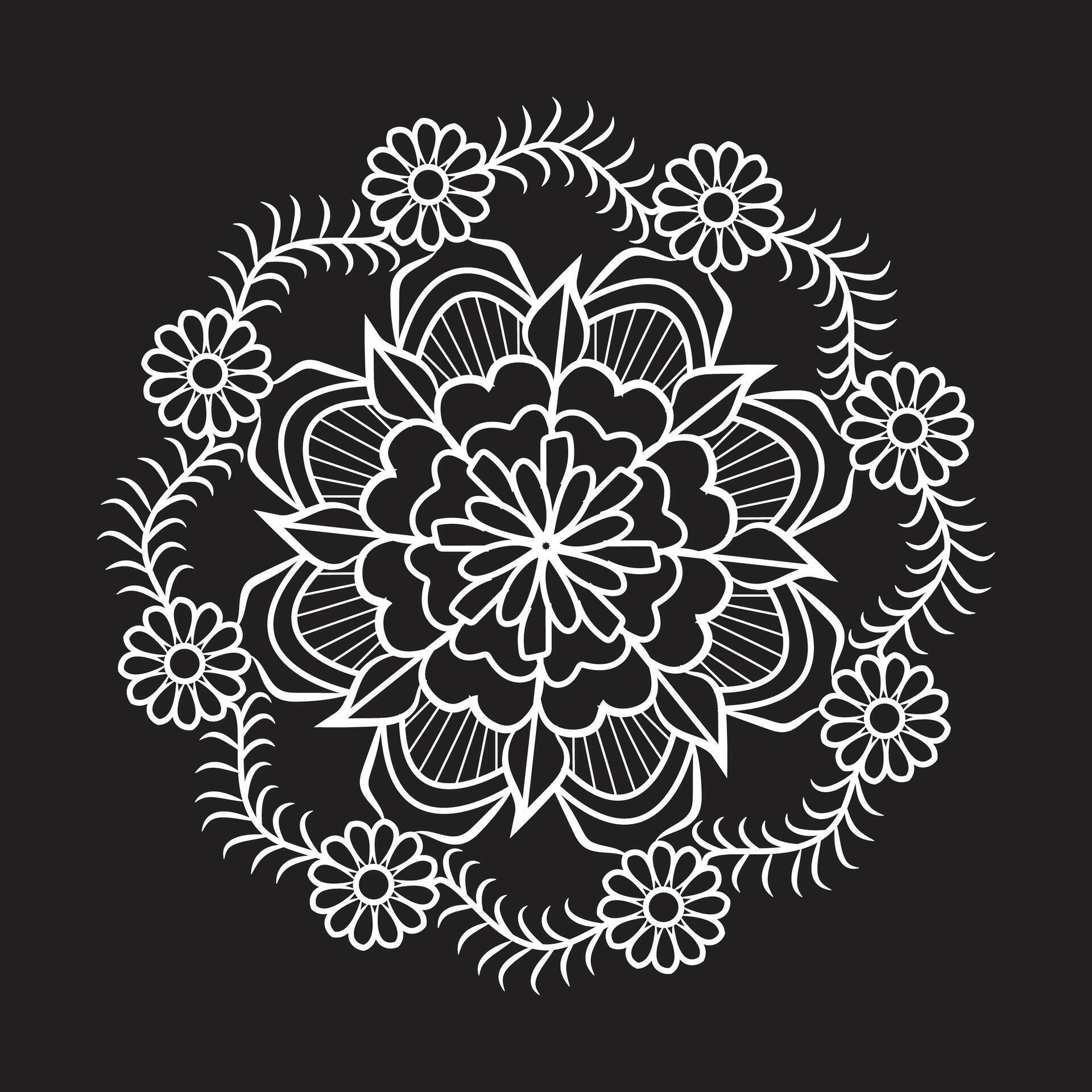 Flower floral unique Simple Mandala Art Pattern And Designs for free download Stock Free