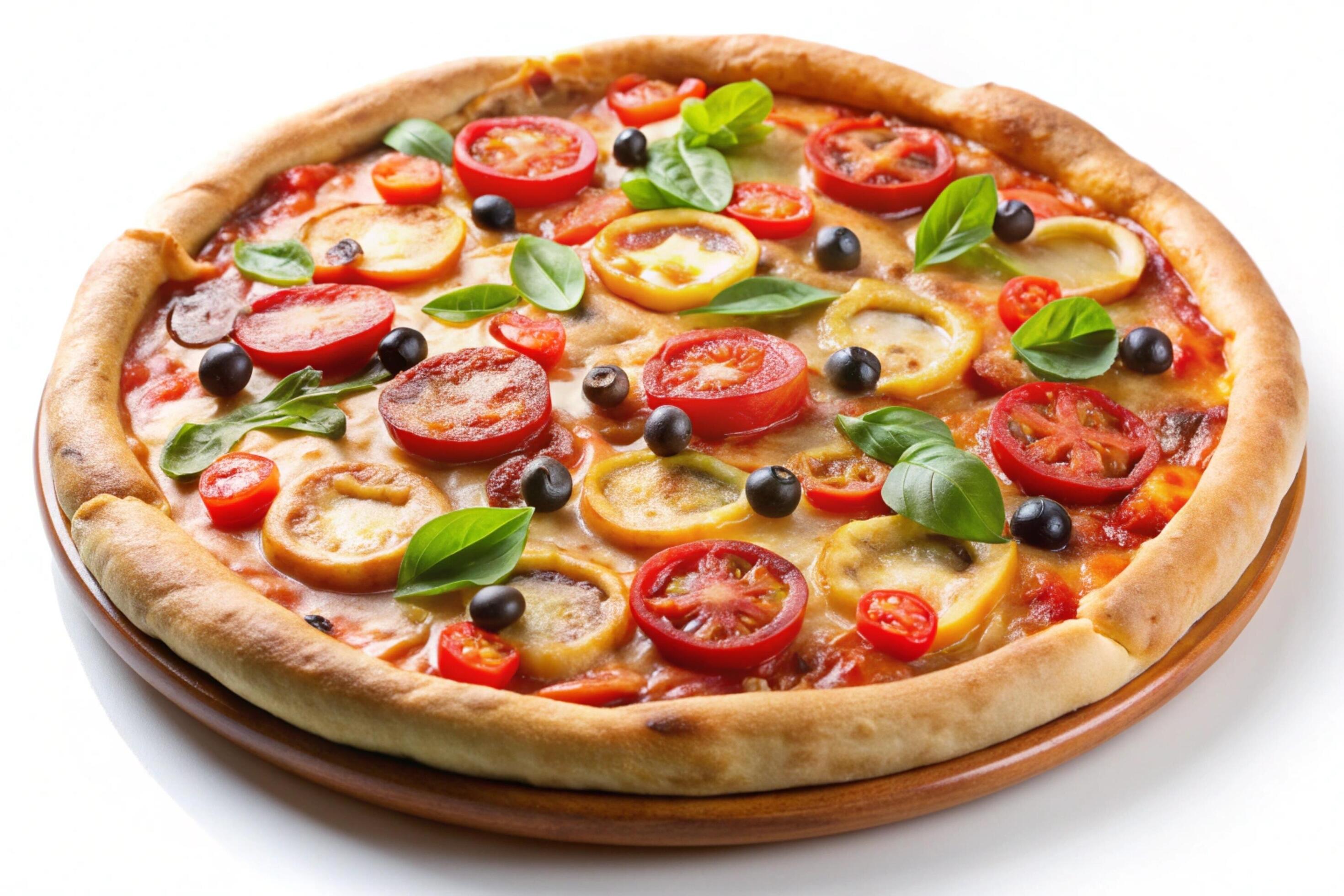 Pizza photo isolated on simple background Stock Free