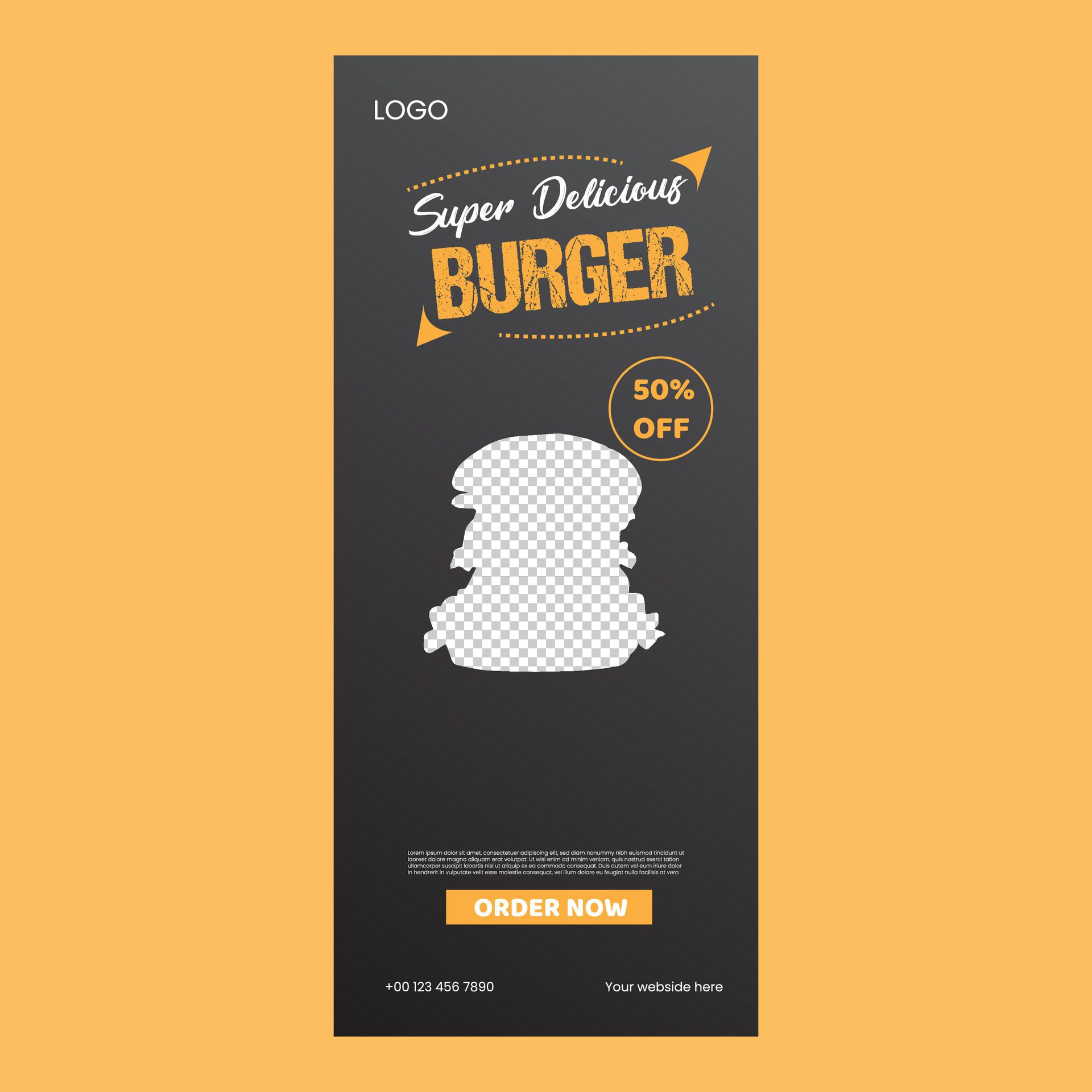 creative food roll up banner template Free Vector