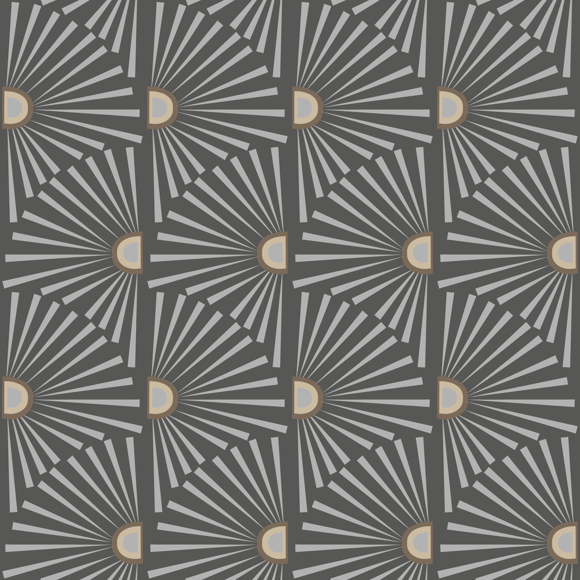 Seamless pattern with daisies or suns in art deco style Free Vector