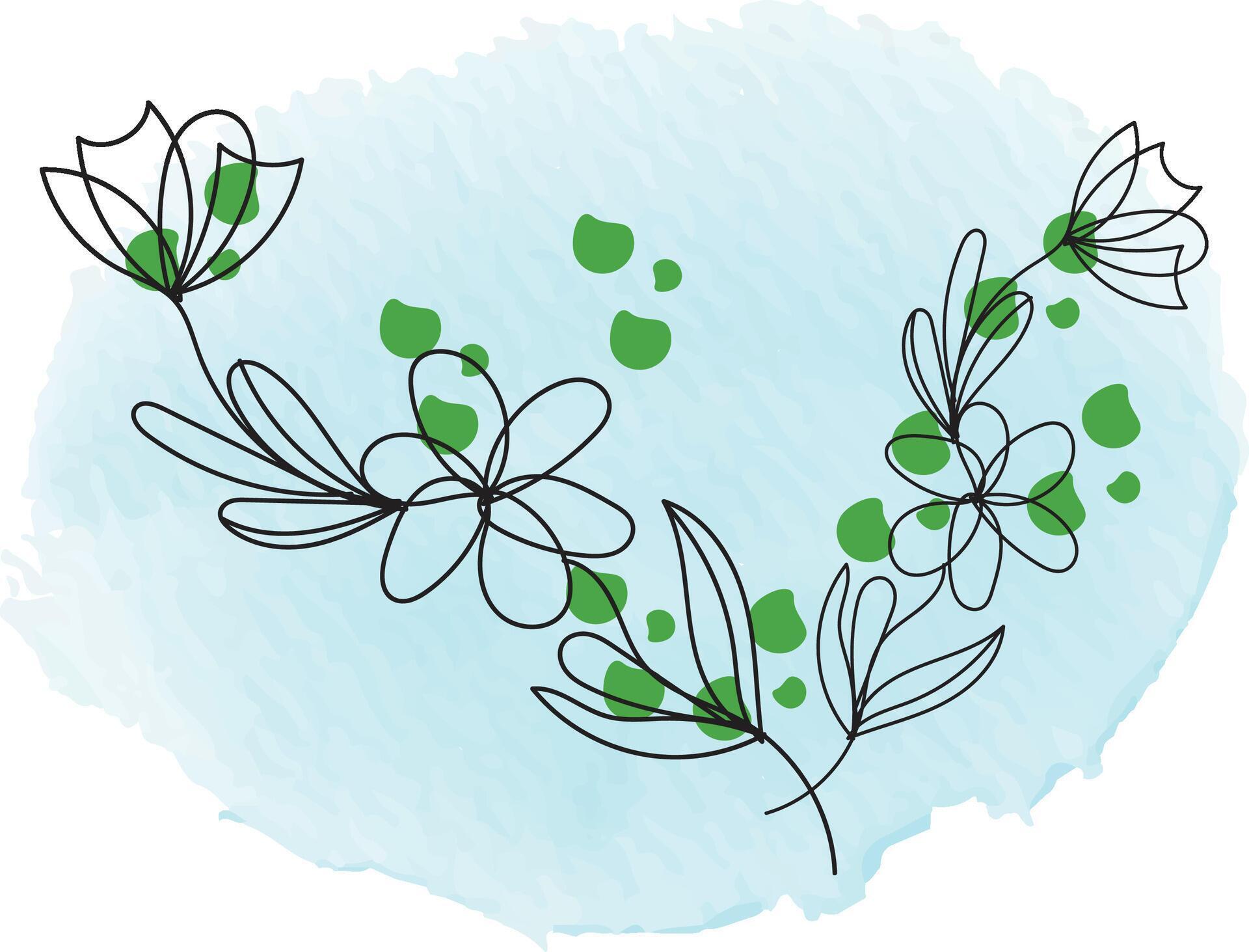 Flat design simple flower outline Stock Free