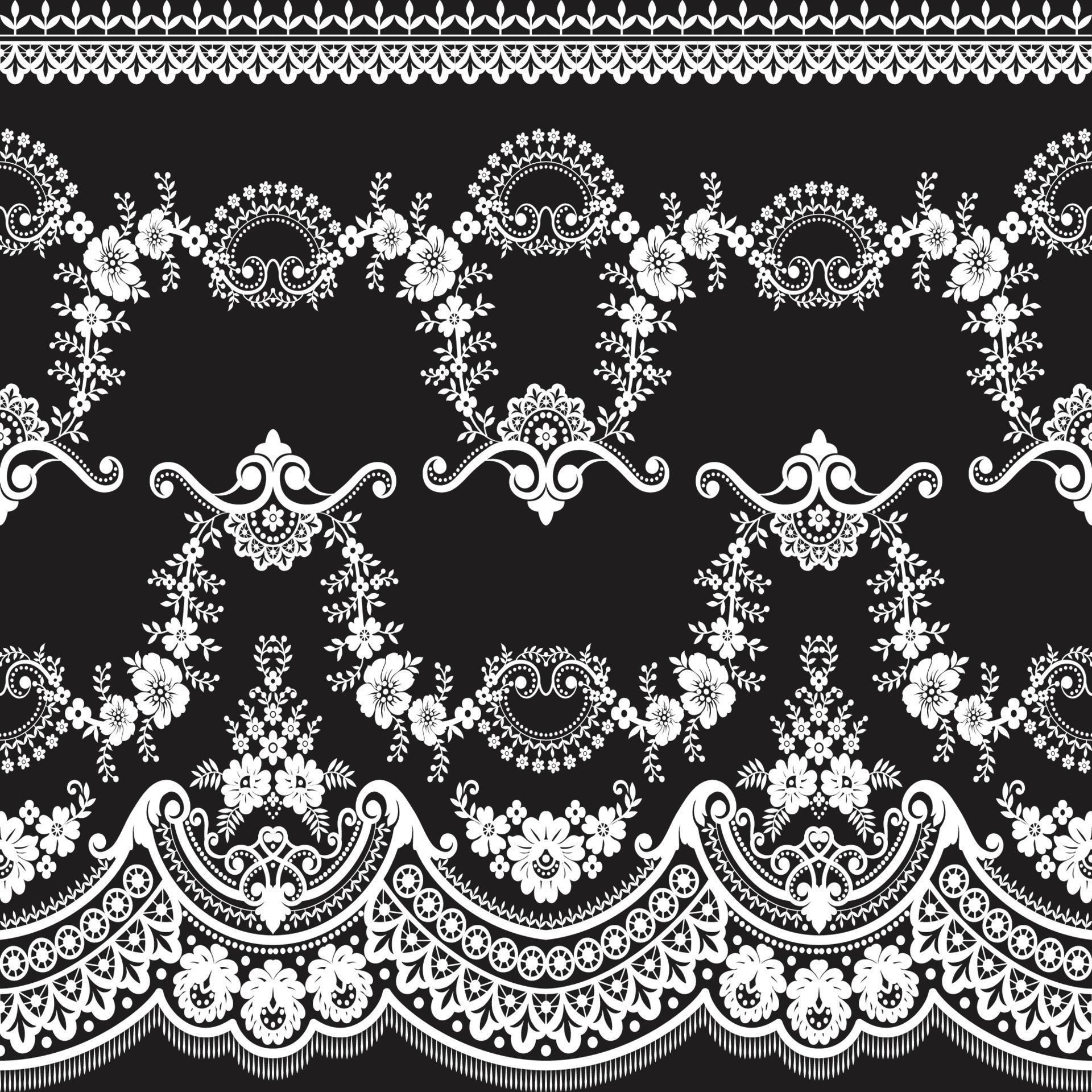 Seamless flower lace pattern Stock Free