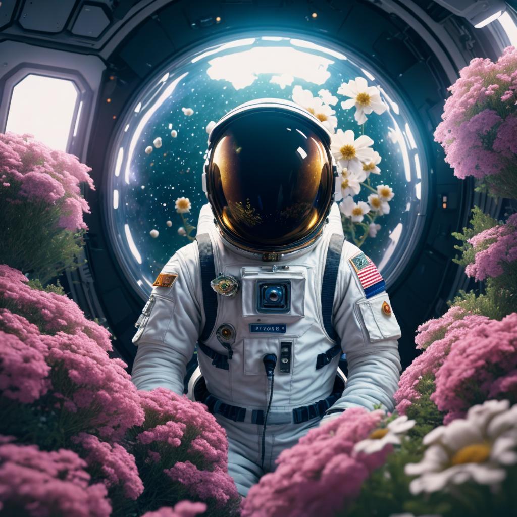 An astronaut floating in by @ai_generated