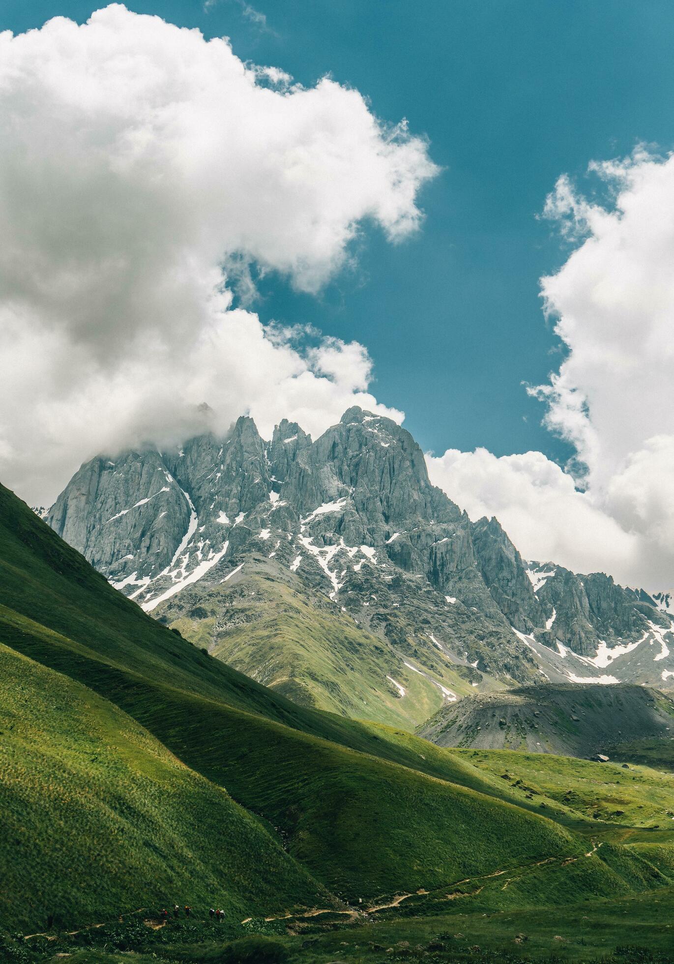 Picturesque rocks and mountains, beautiful background of the mountains. Amazing landscape of nature and sky Stock Free