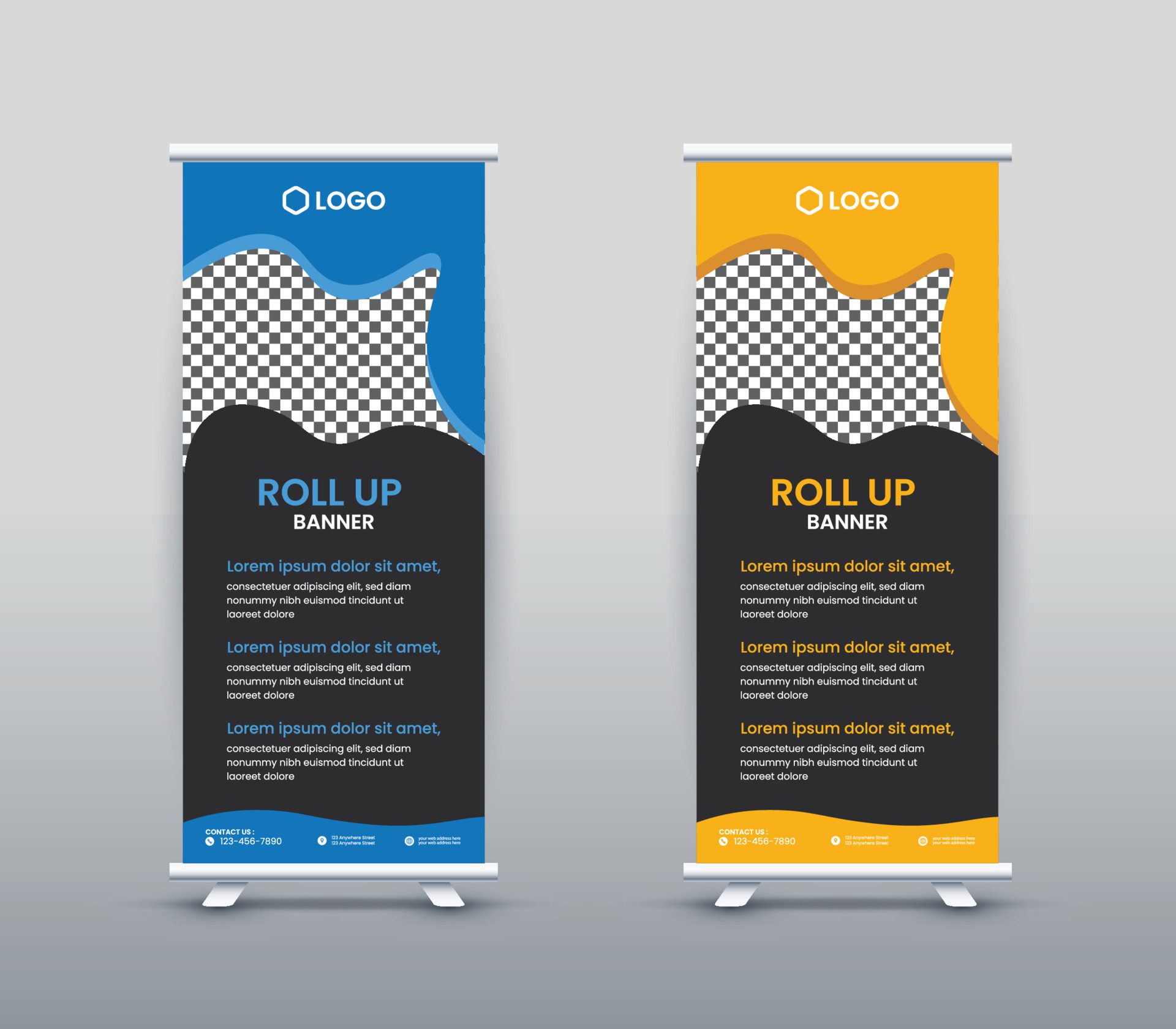 Corporate Roll up Banner design Free Vector