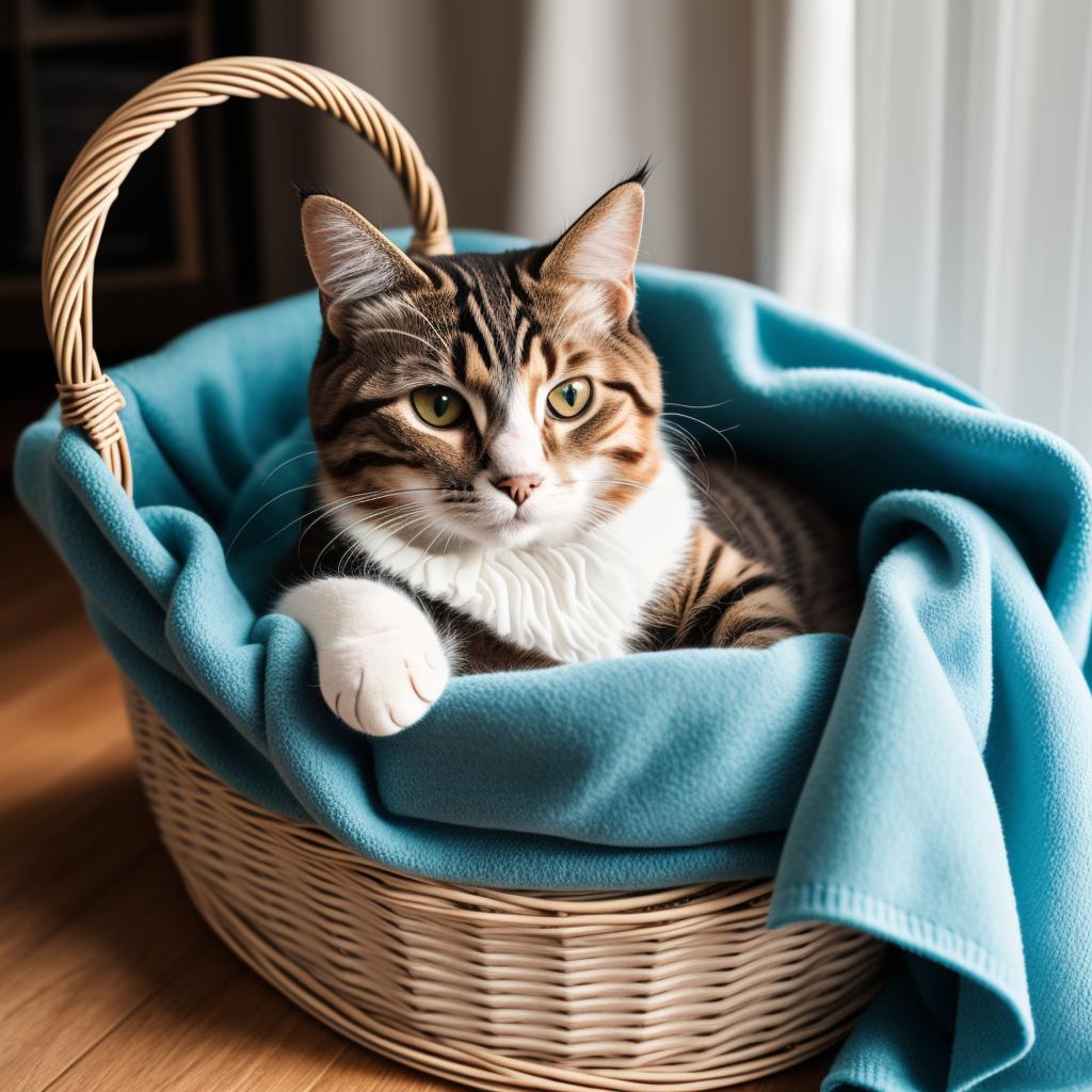 Cat in a basket by @ai_generated