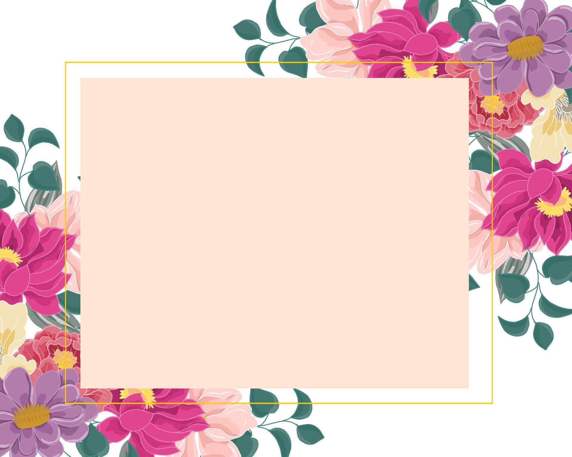 Rose and Lotus Flower Border Stock Free