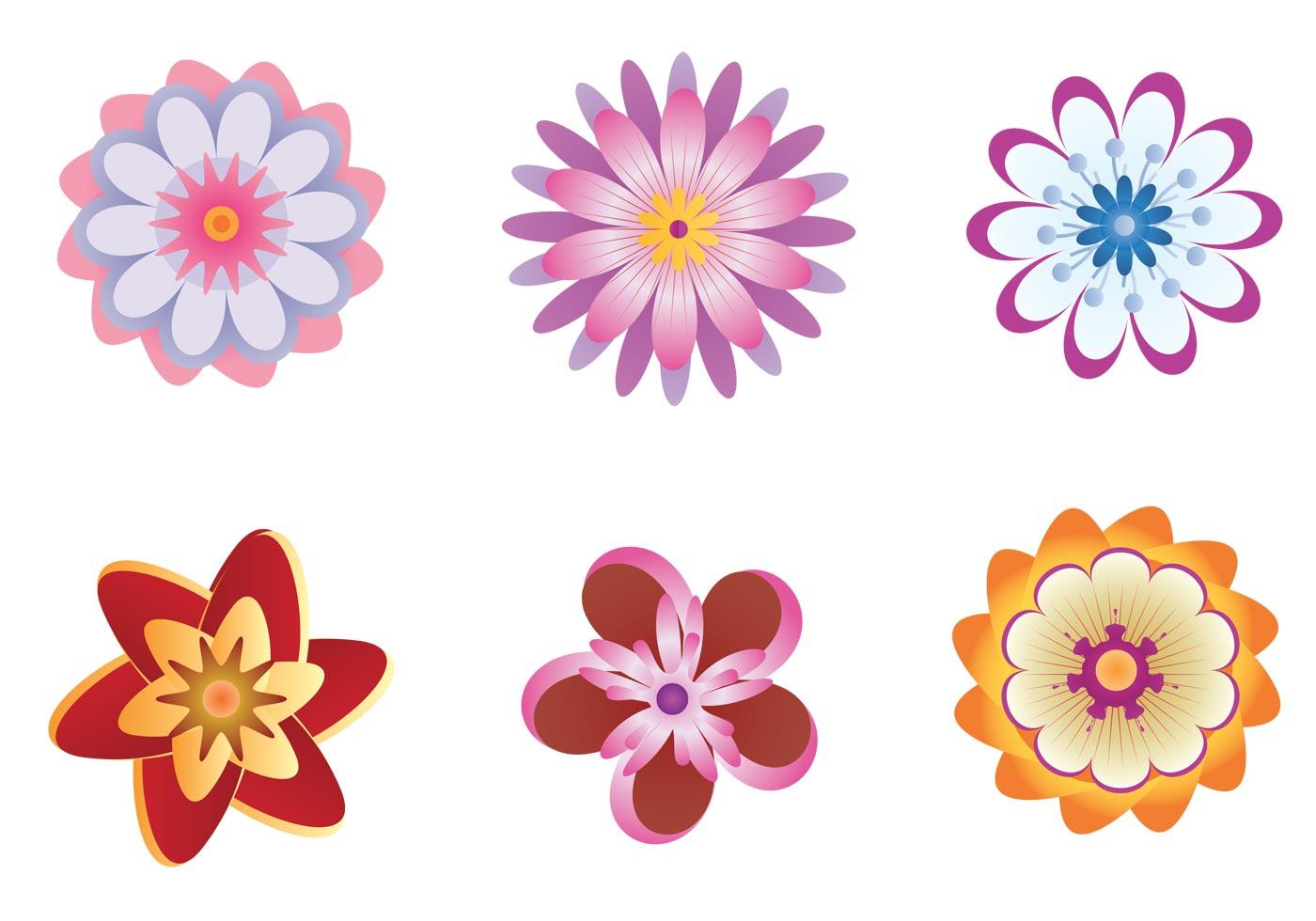 Colorful Polynesian Flower Vectors Stock Free and Free SVG