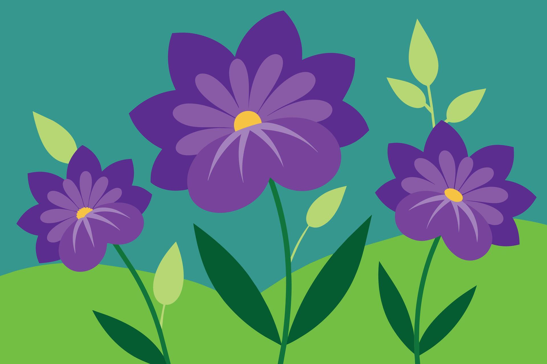 Vector Background with Purple Flowers Stock Free