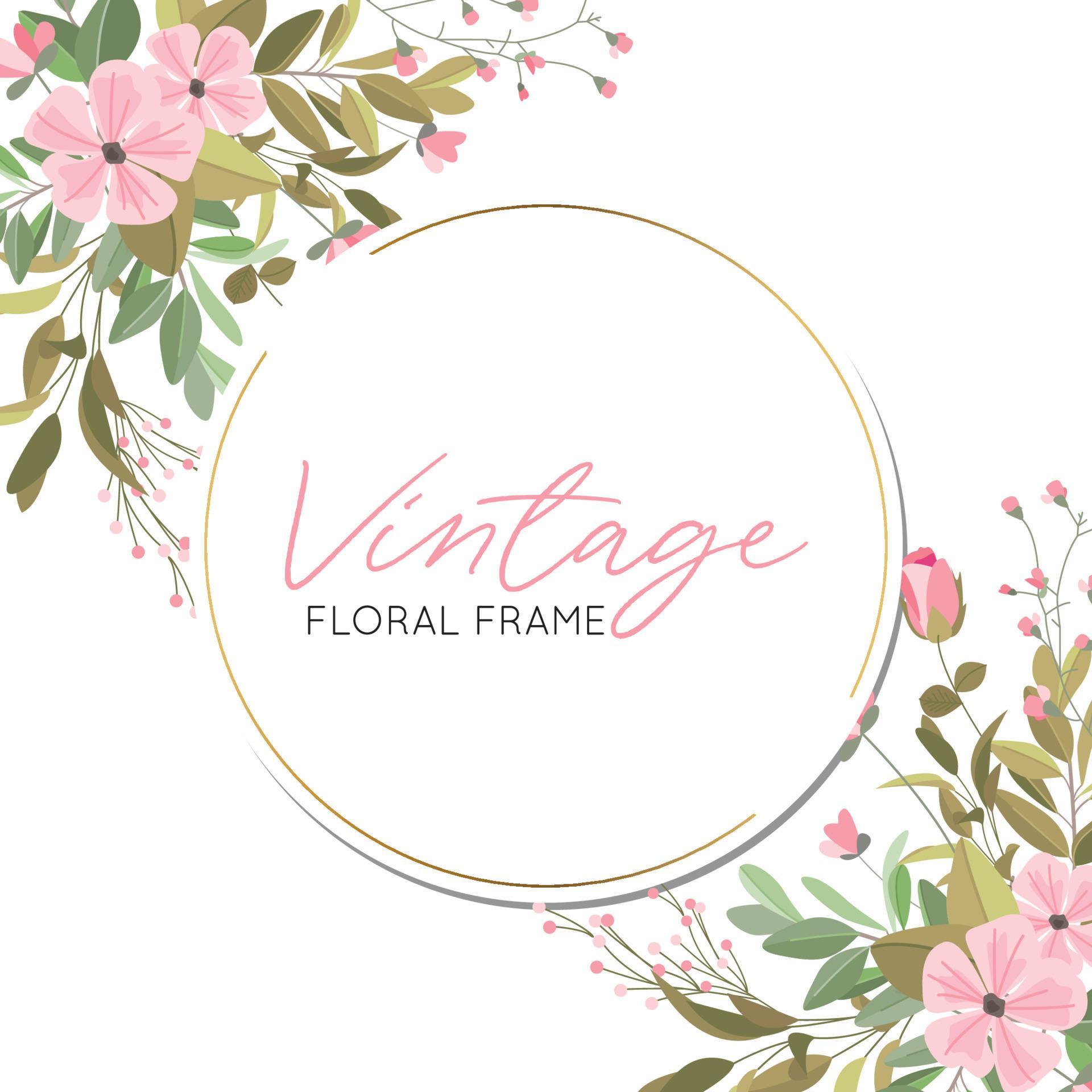 vintage floral frame wedding card with flowers leaves Stock Free and Free SVG