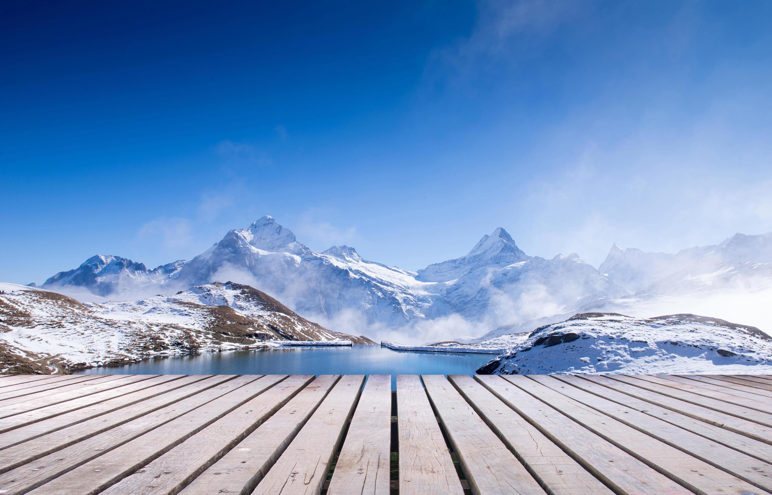 first mountain grindelwald switzerland Stock Free