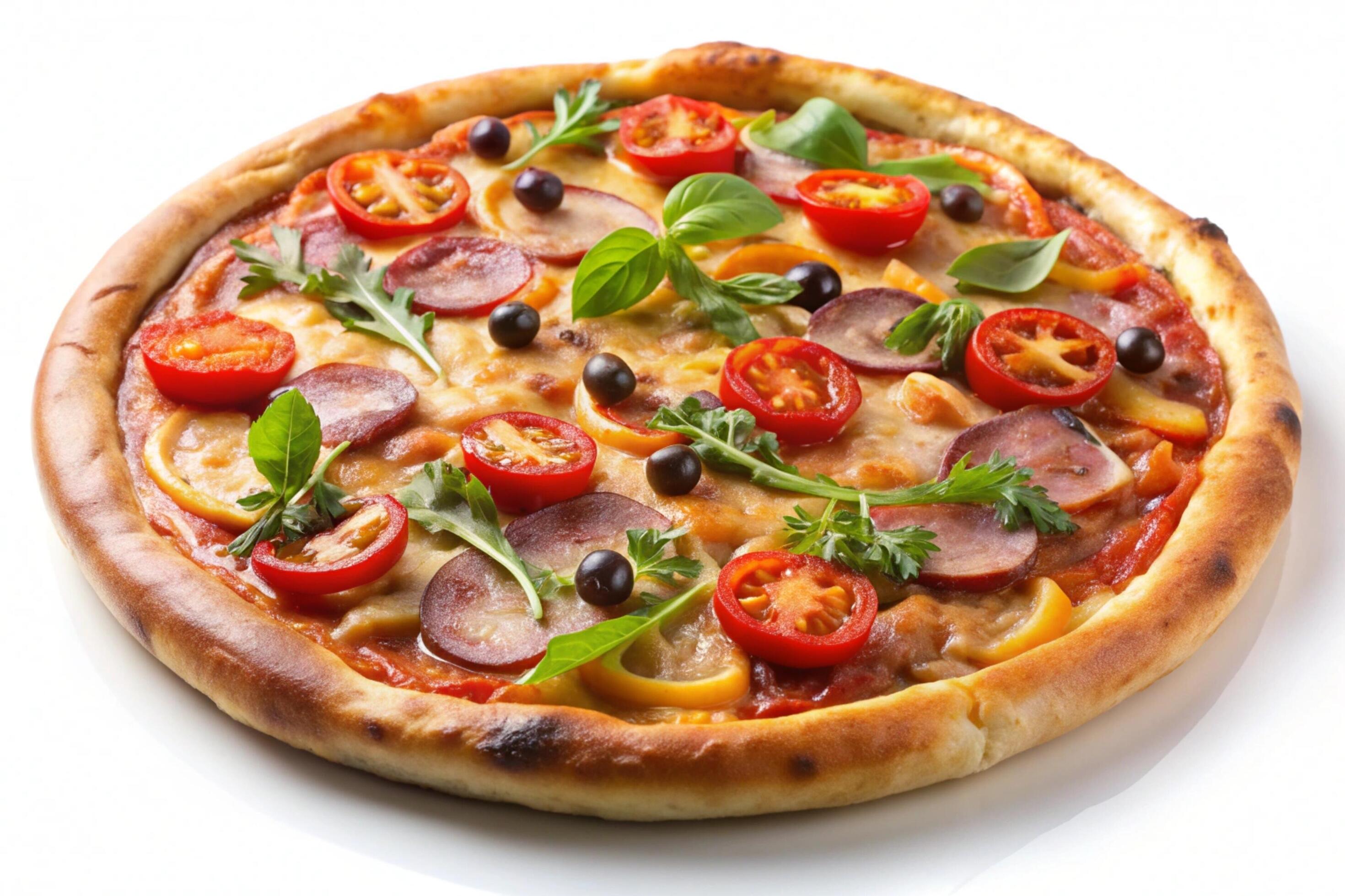 Pizza photo isolated on simple background Stock Free