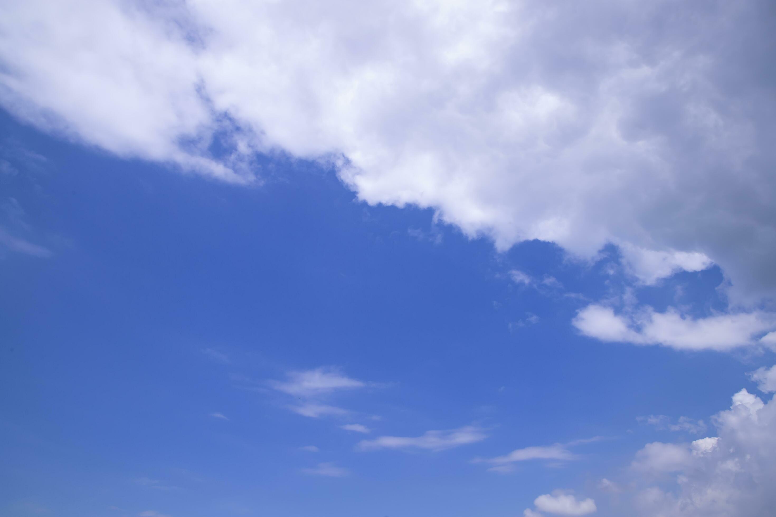 Beautiful Blue Sky With White Cloudy Dramatic Natural abstract background view Stock Free