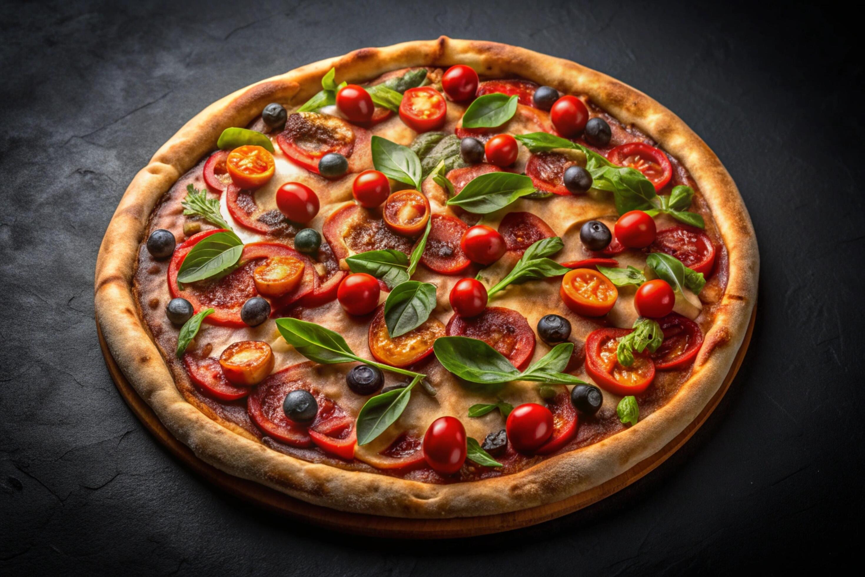 Pizza photo isolated on simple background Stock Free