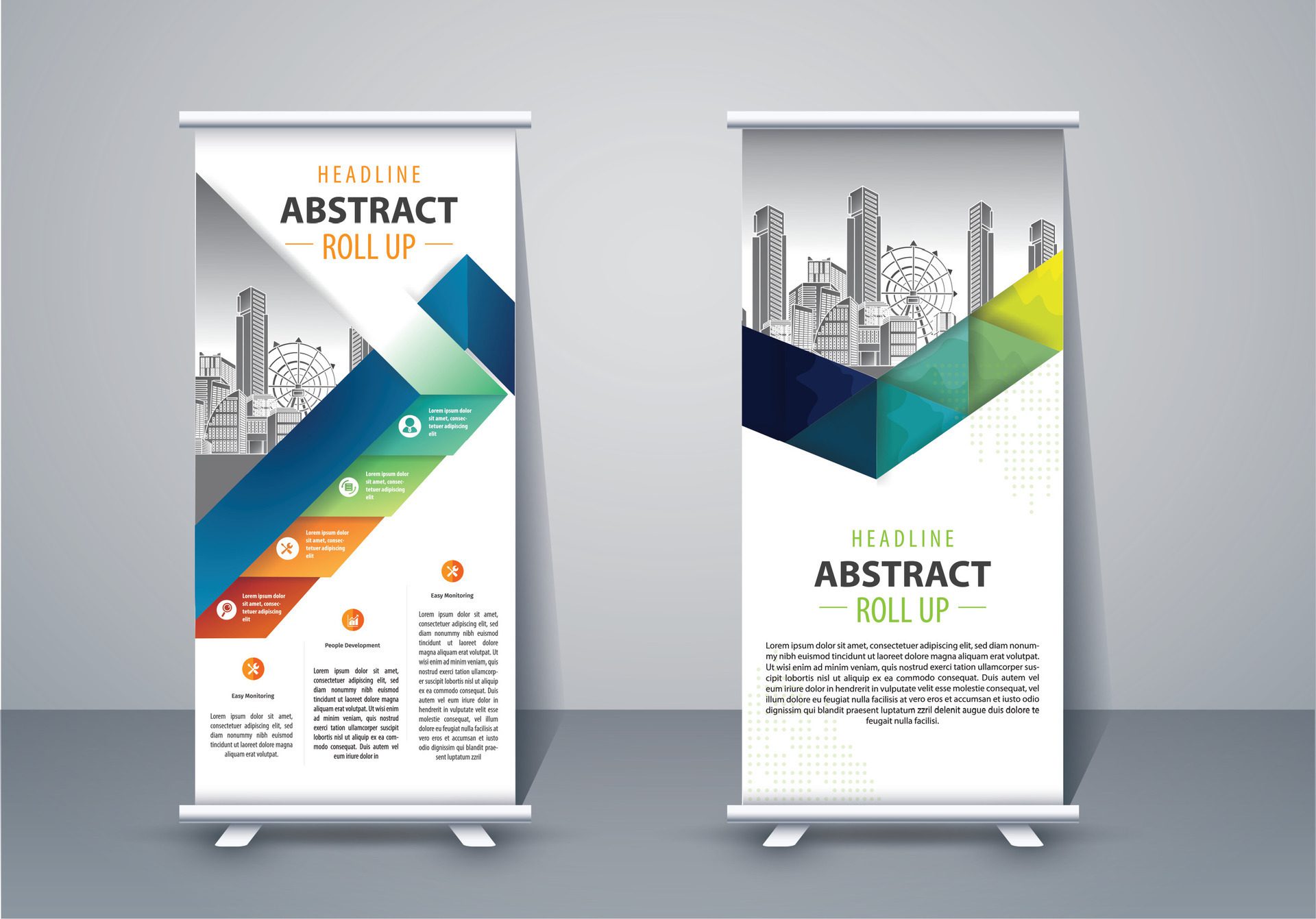 Vertical Banner Design Signboard Advertising Brochure Flyer Template X-banner and Street Business Flag of Convenience, Layout Background Free Vector