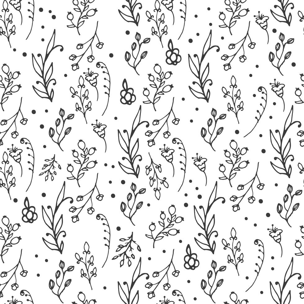 Floral seamless pattern. Herbs and wild flowers print. Stock Free