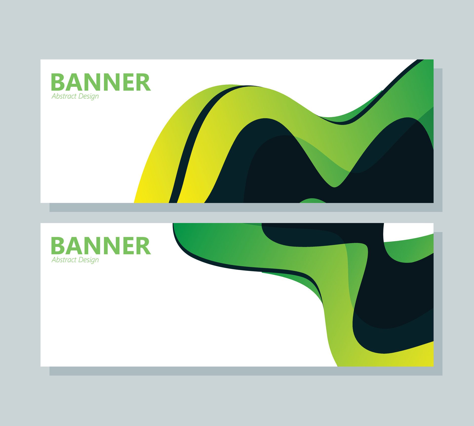 green abstract wave banner design Free Vector