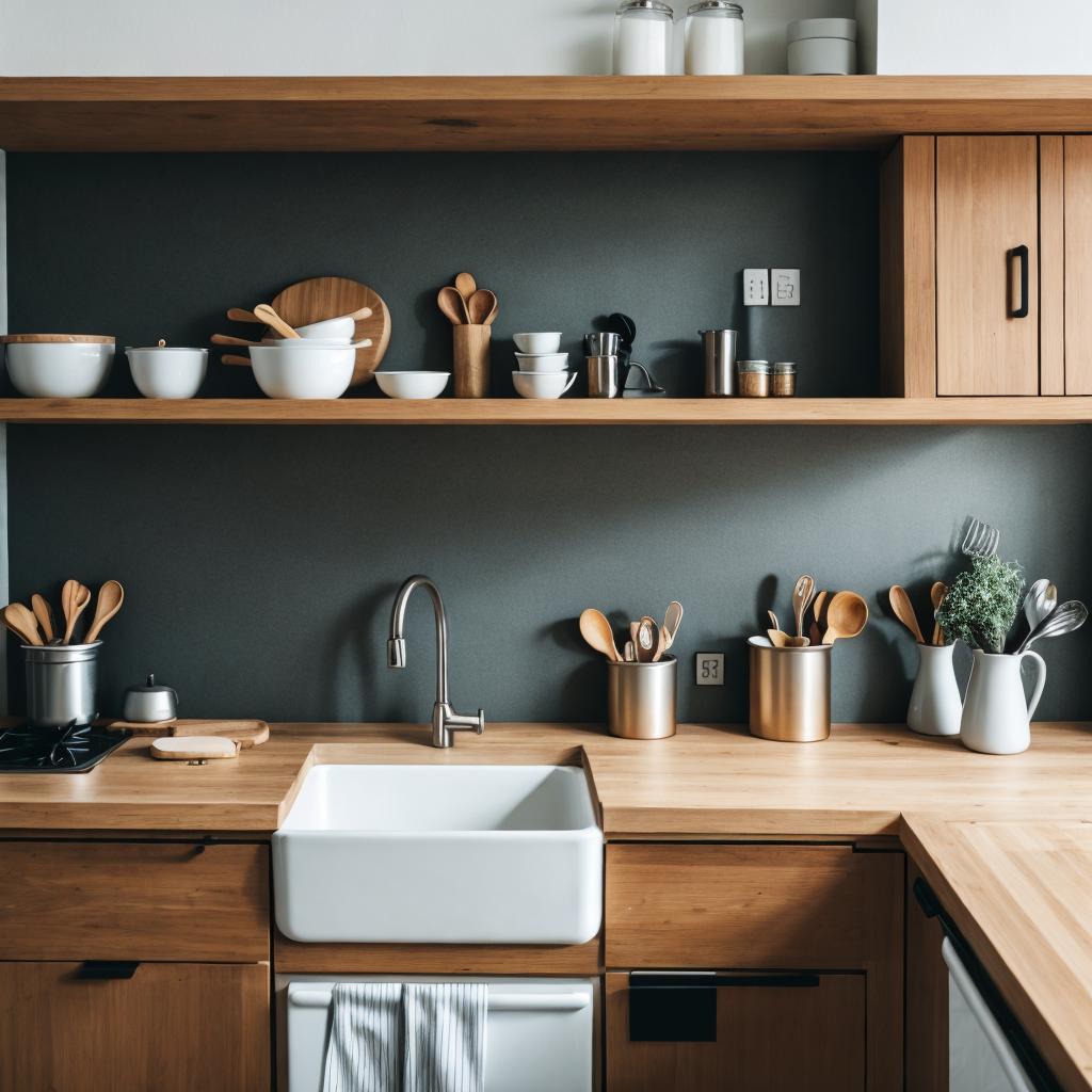 Kitchen with utensils by by @ai_generated