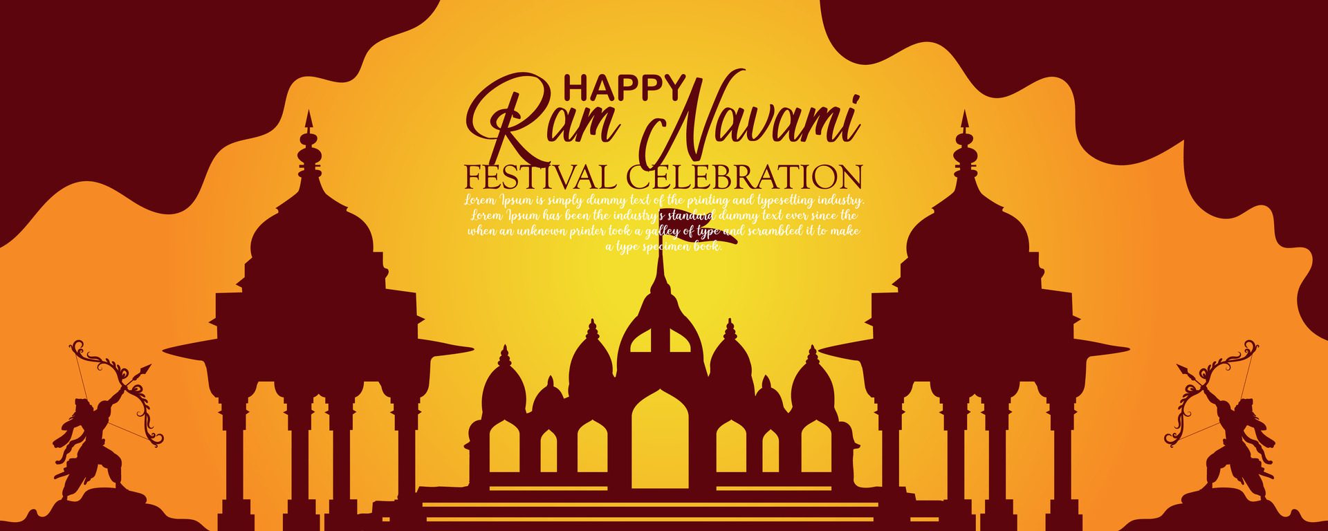 Happy Ram Navami cultural Banner Hindu festival vertical post wishes celebration card Ram Navami celebration background Free Vector