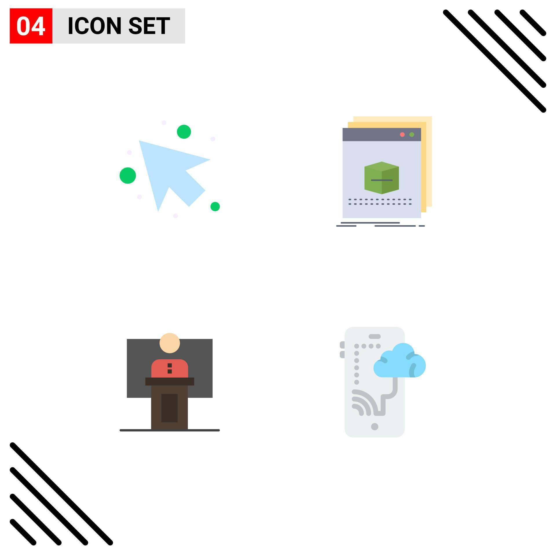 4 Flat Icon concept for Websites Mobile and Apps arrow business software file event Editable Vector Design Elements Stock Free