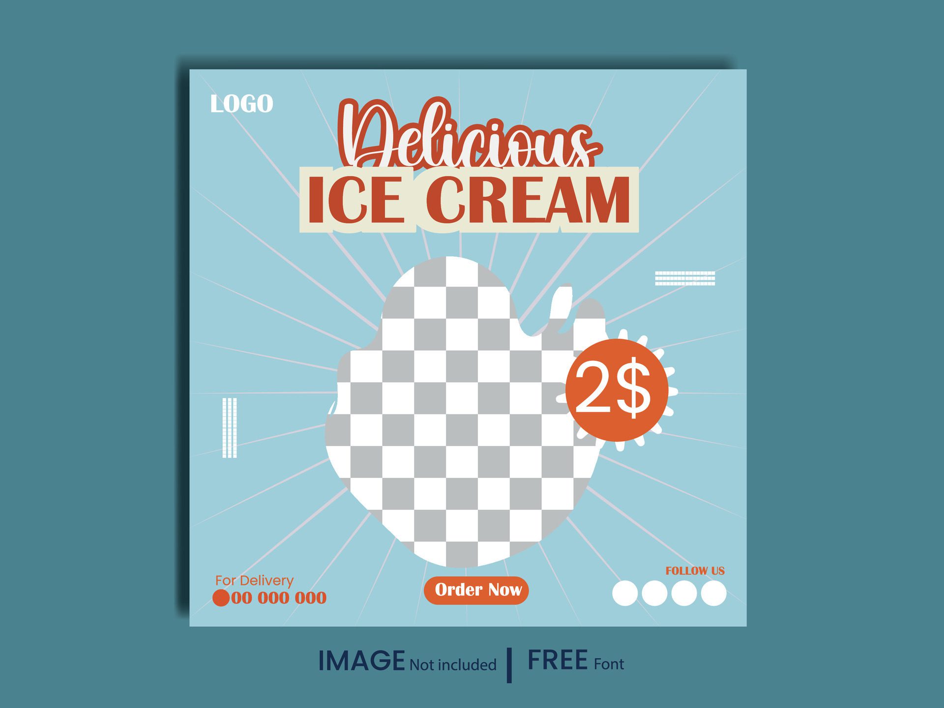 Super delicious ice cream social media banner promotional post or discount offer post design template Free Vector