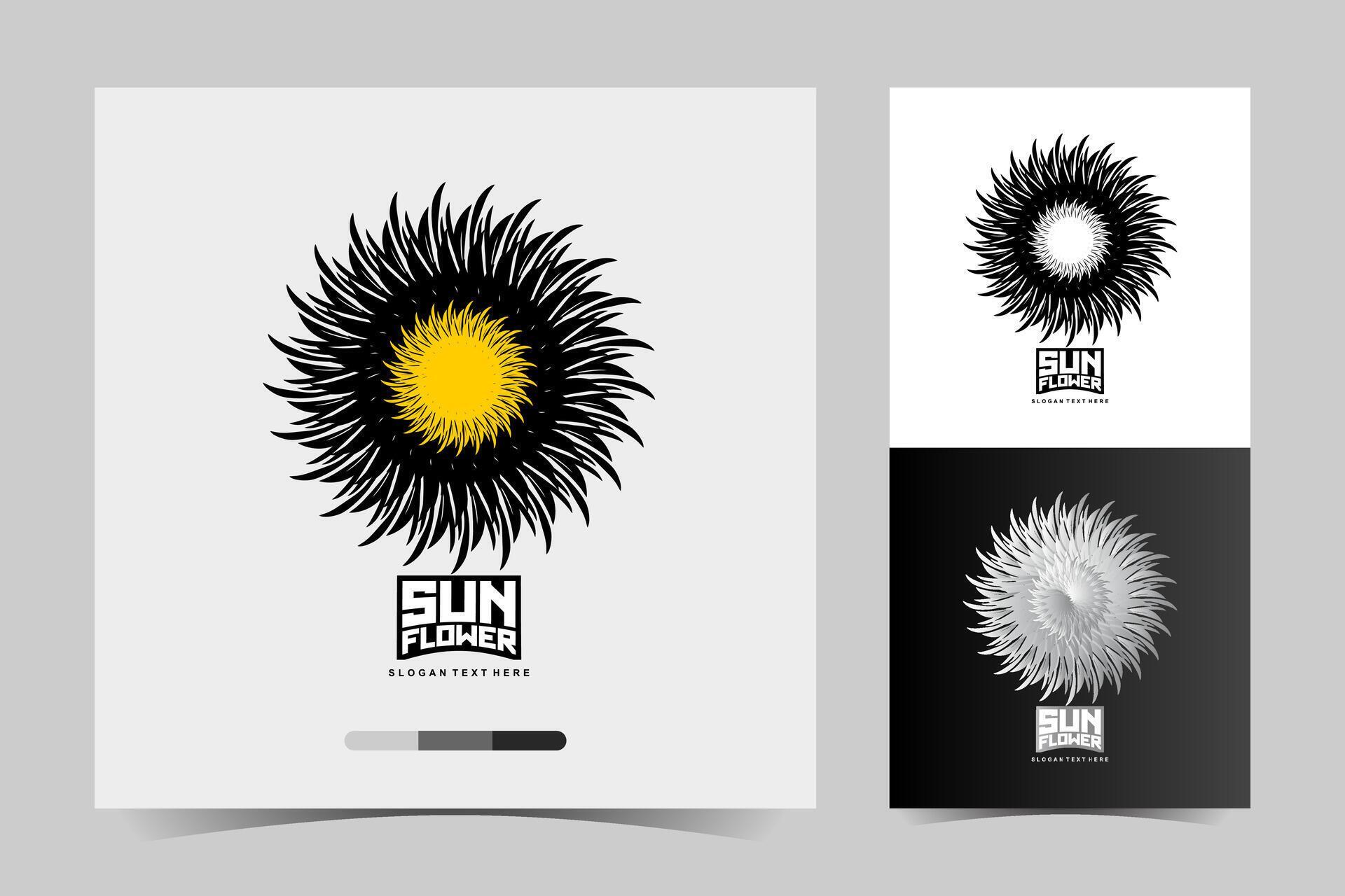 sun flower logo design template vector illustration Stock Free