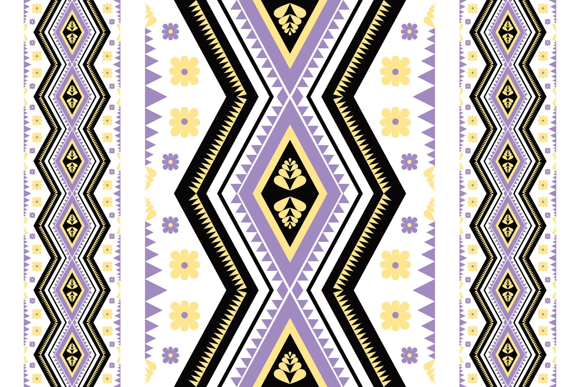 Violet and yellow fabric seamless pattern Free Vector